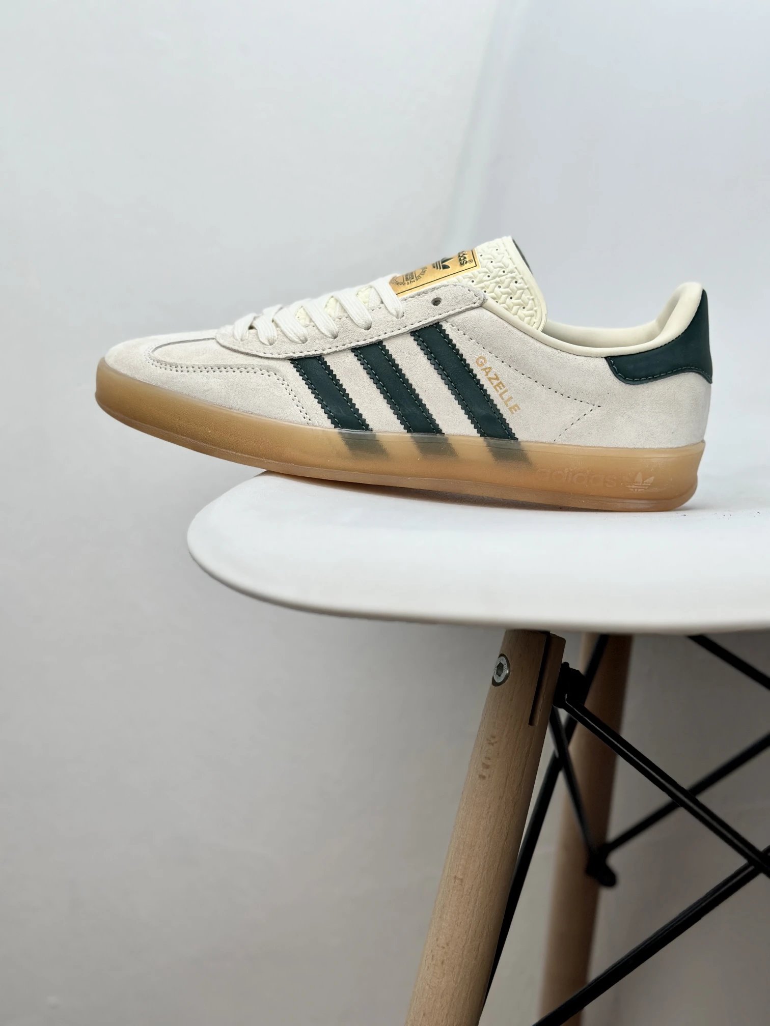 Adidas Gazelle Cream Green Suede Gum Sole Sneakers