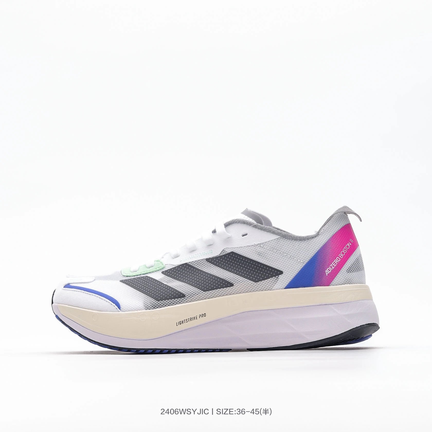 Adidas Classic Black White 3-Stripe Mesh Running Shoes