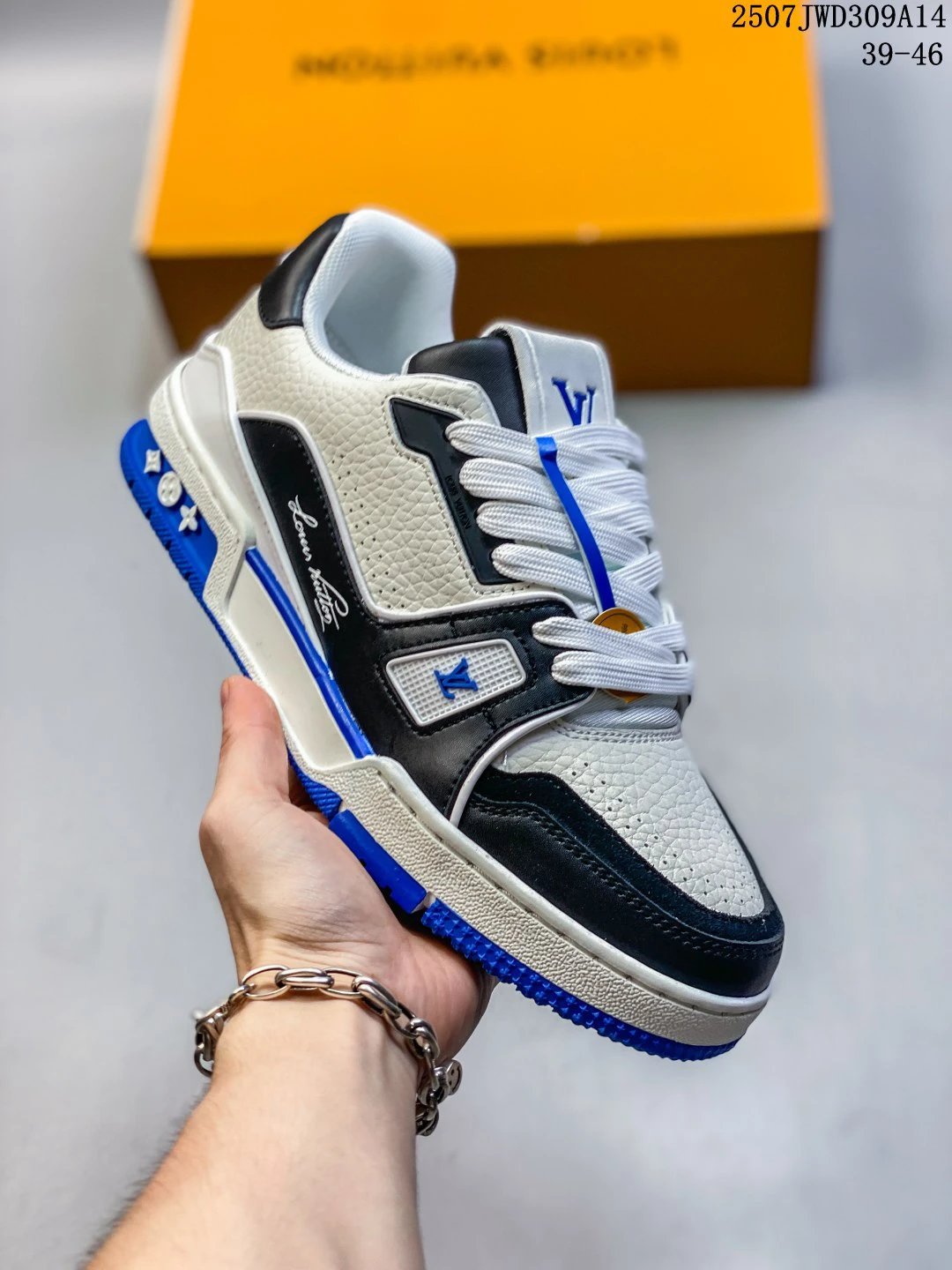 Louis Vuitton LV Blue Black White Retro Skate Sneakers
