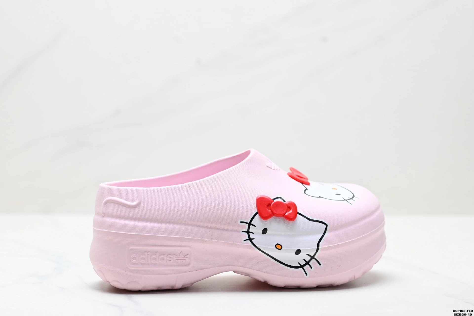 Adidas Pink Platform Clogs Cat Bow EVA Summer Slippers