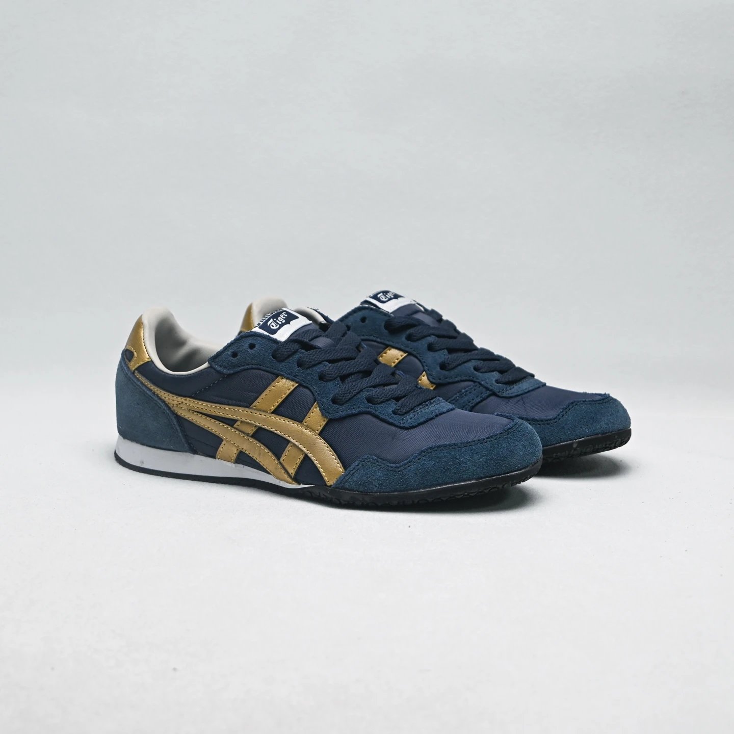 Onitsuka Tiger Navy Gold Vintage Running Sneakers