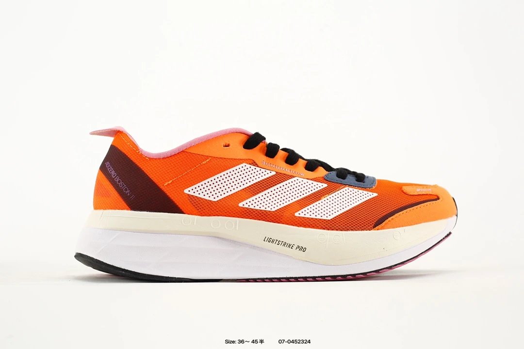Adidas Adizero Boston Orange White Mesh Running Shoes