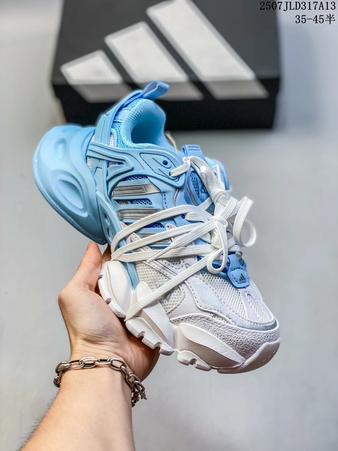 Adidas Retro Dad Running Shoes White Blue Chunky Sneakers