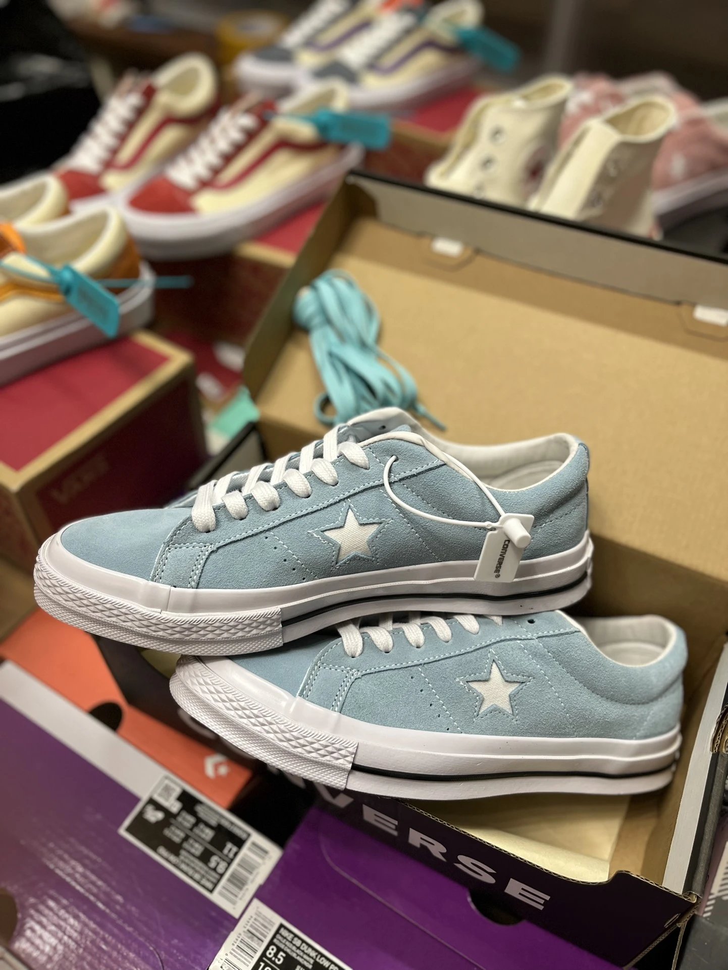 Converse One Star Light Blue Canvas Skate Shoes