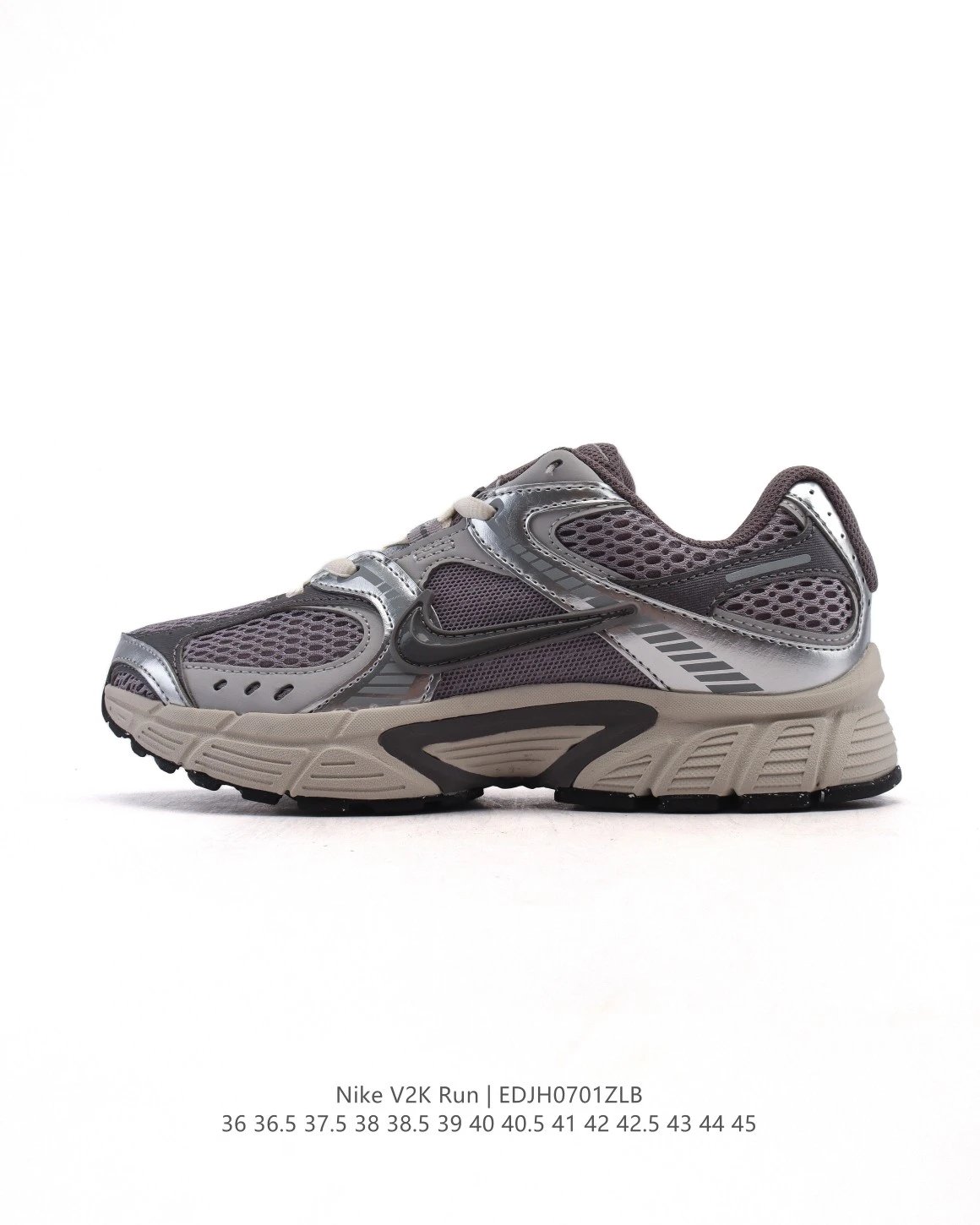 Nike V2K Run Silver Purple Mesh Retro Sneakers