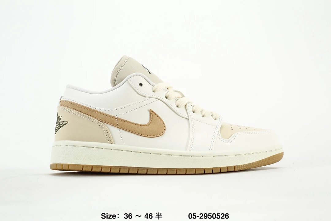 Air Jordan AJ1 Low Cream Khaki Suede Sneakers Men Women