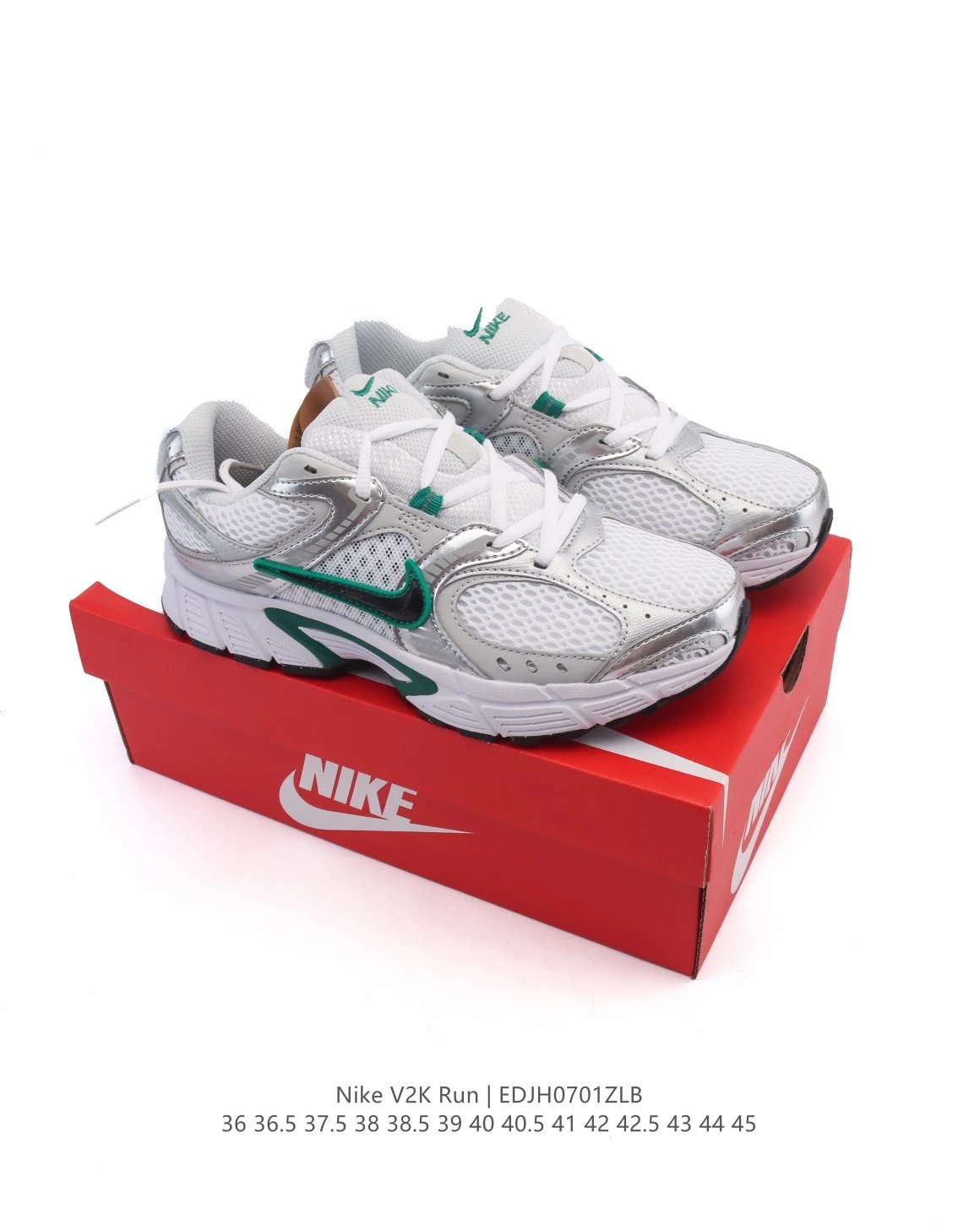 Nike V2K Run Silver Green Retro Sneakers
