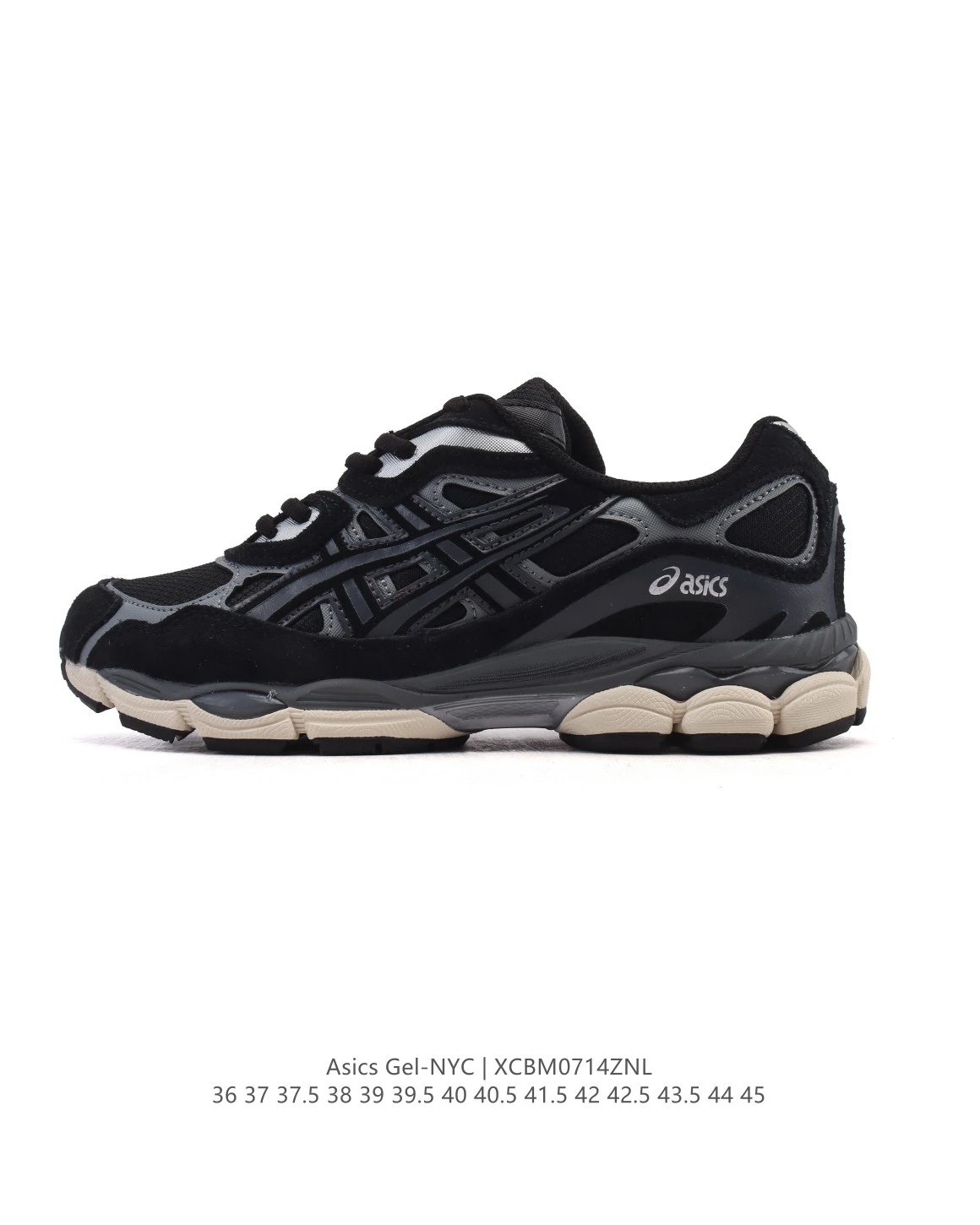 ASICS GEL Black White Mesh Cushioned Low-Top Running Shoes
