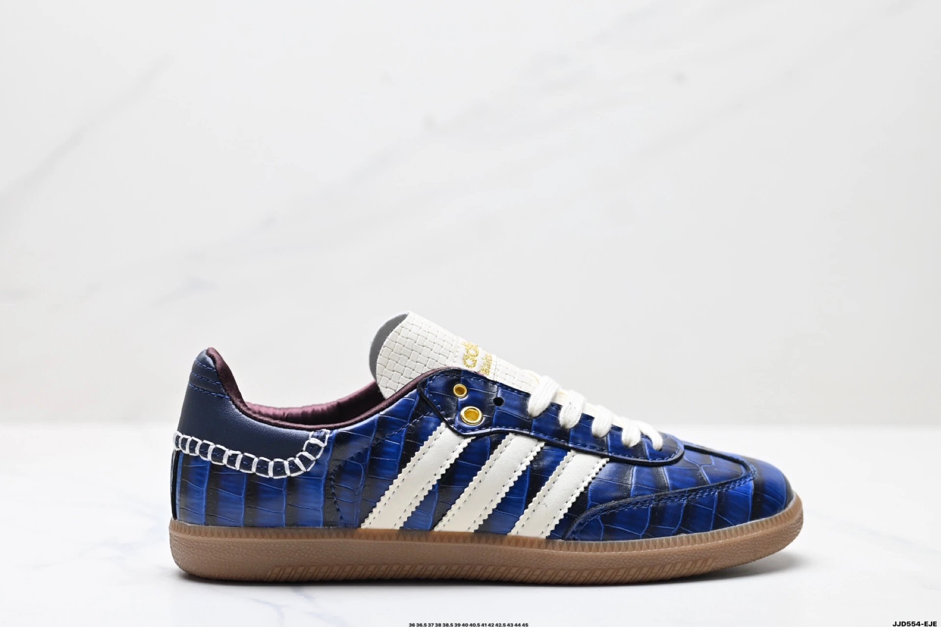 Adidas Samba Navy Croc Leather Gum Sole Shoes