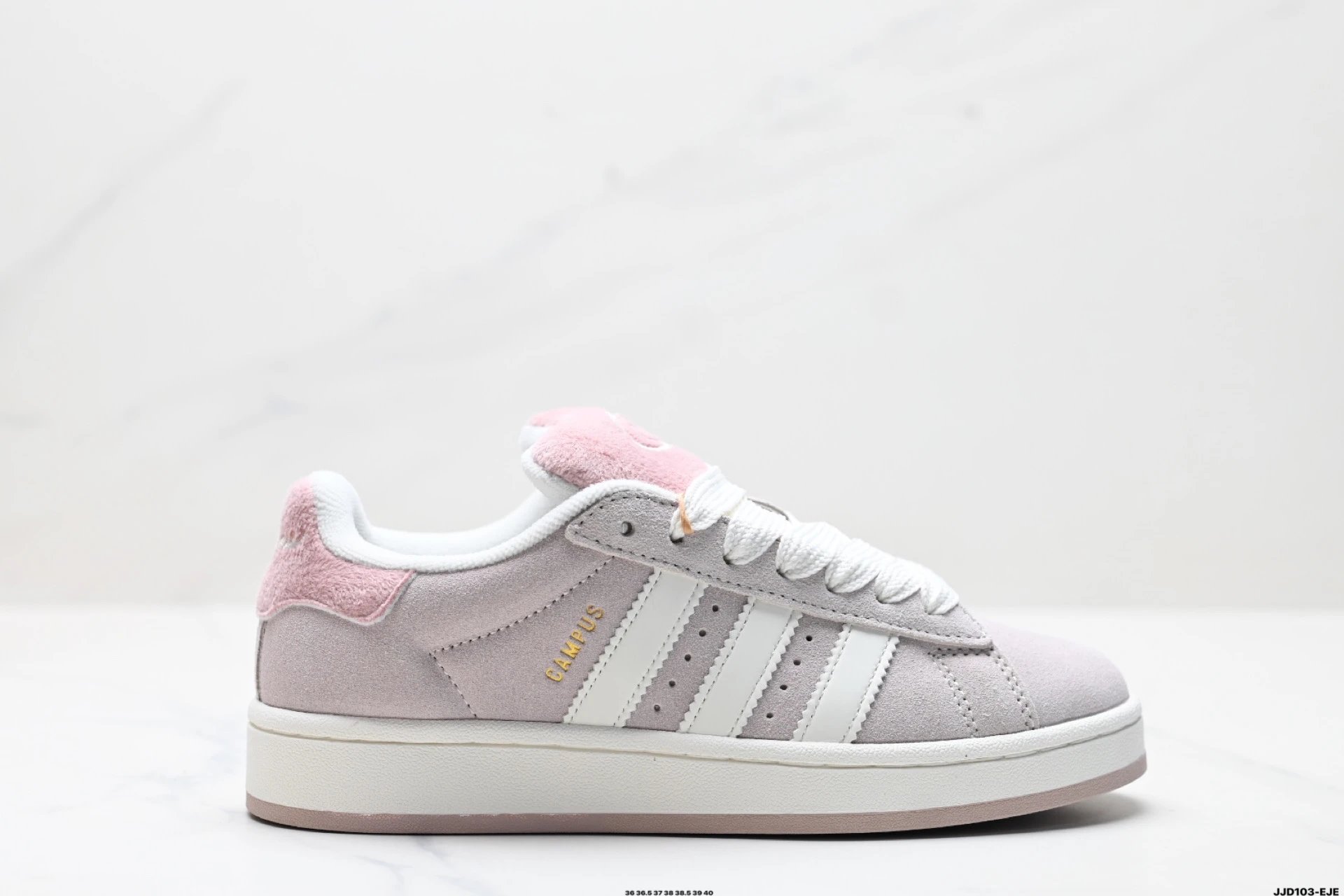 Adidas Campus Grey Pink Suede Womens Low Top Sneakers