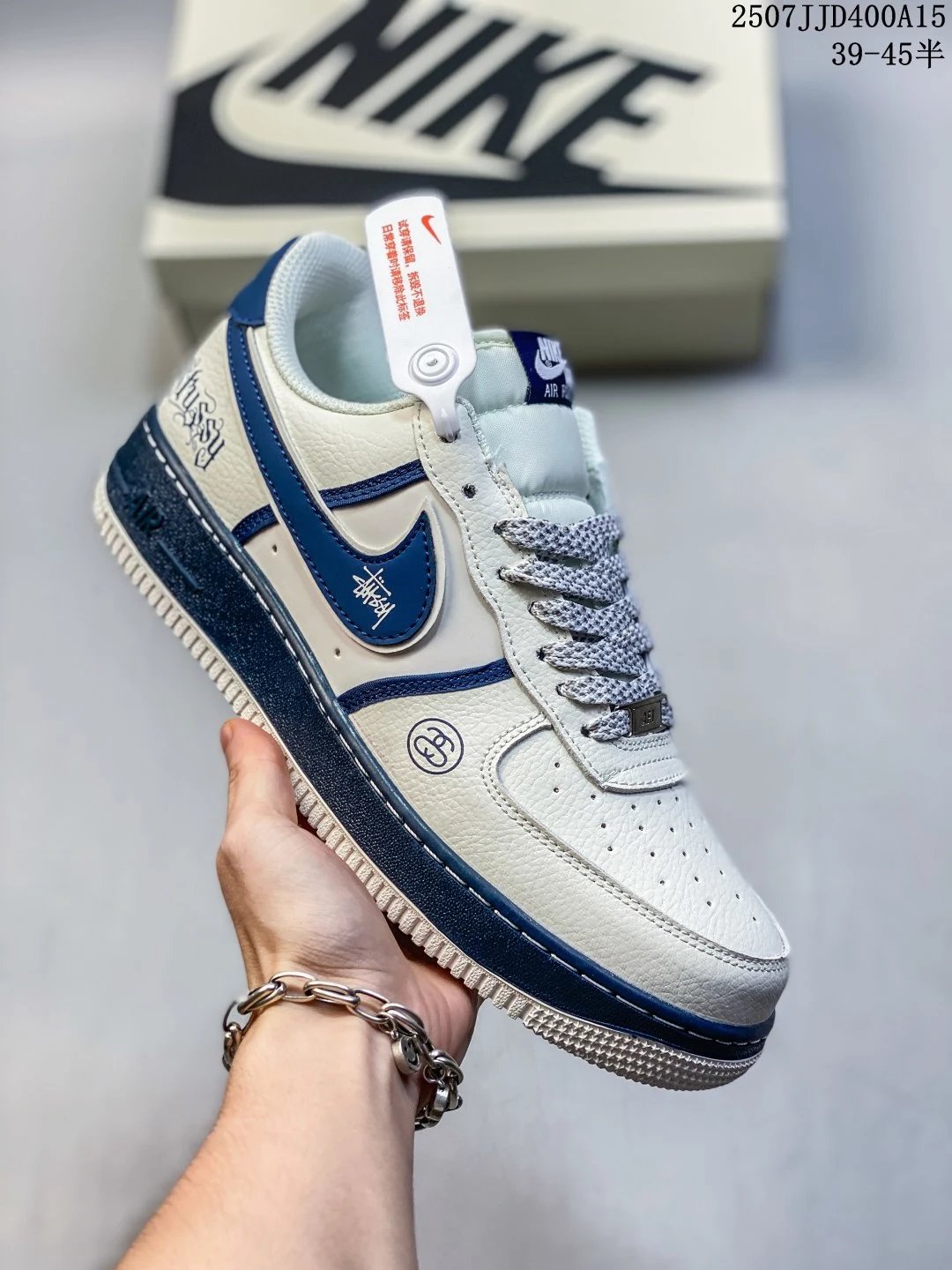Nike x Stüssy Air Force 1 Low Blue White Sneakers