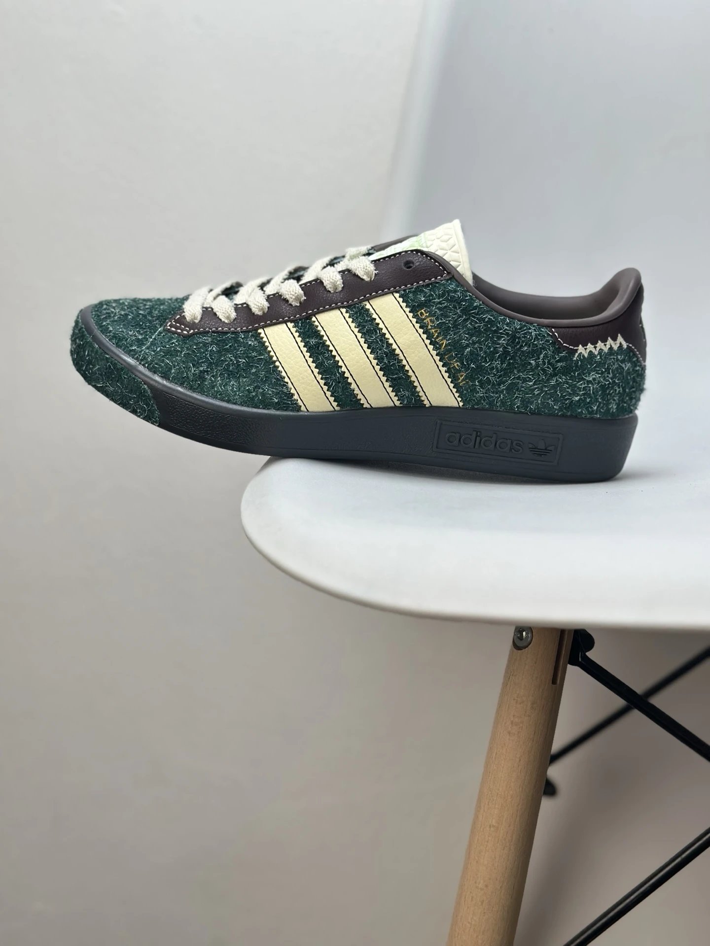 Adidas Campus Green Fuzzy Suede Low Top Sneakers