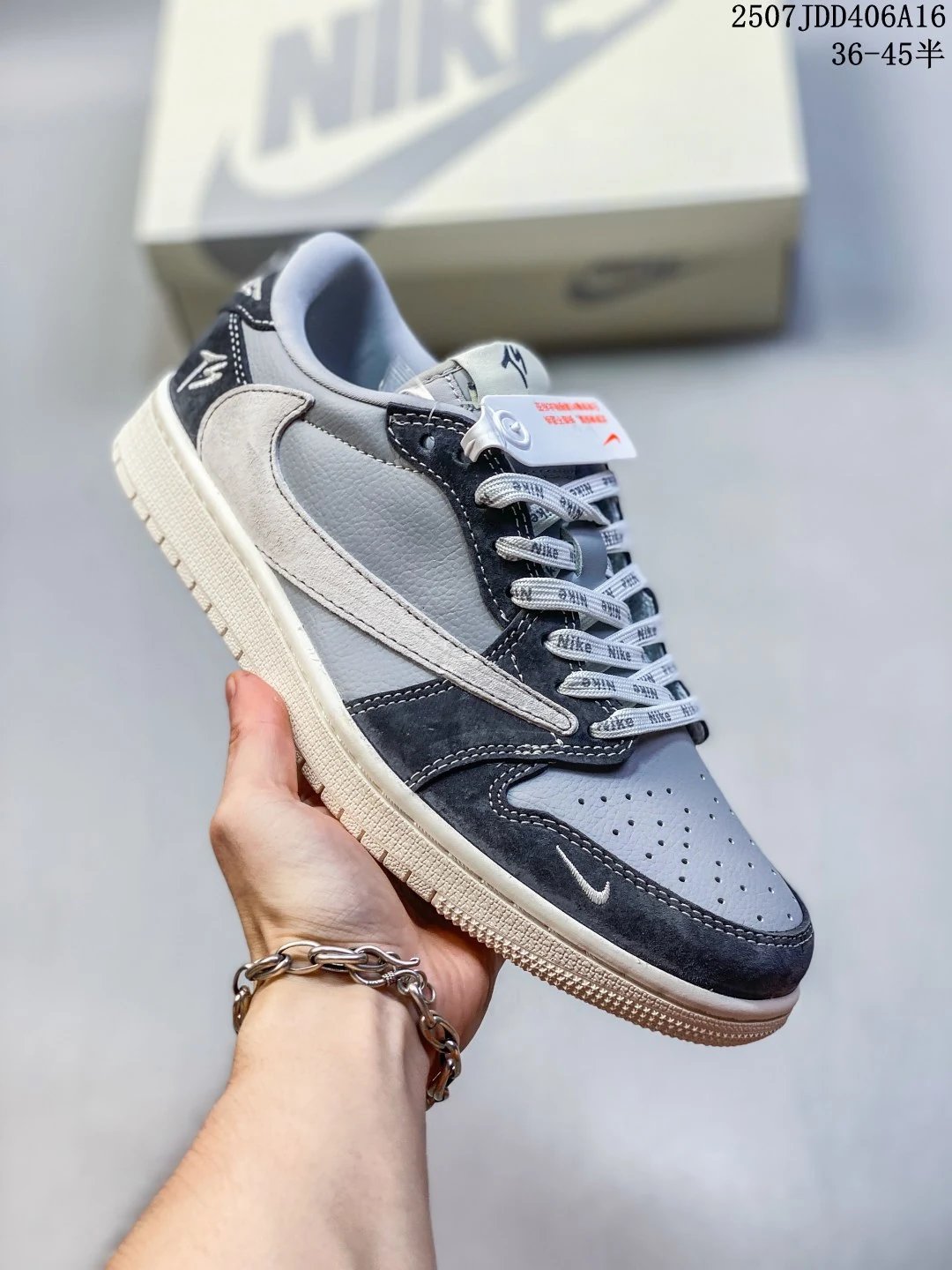 Nike Air Jordan 1 Low Travis Scott Grey Black Sneakers