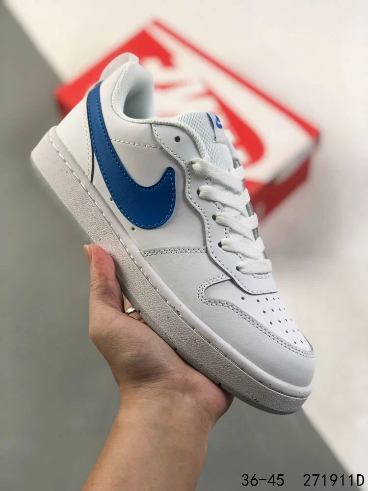 Nike Air Force 1 Low White Blue Leather Sneakers