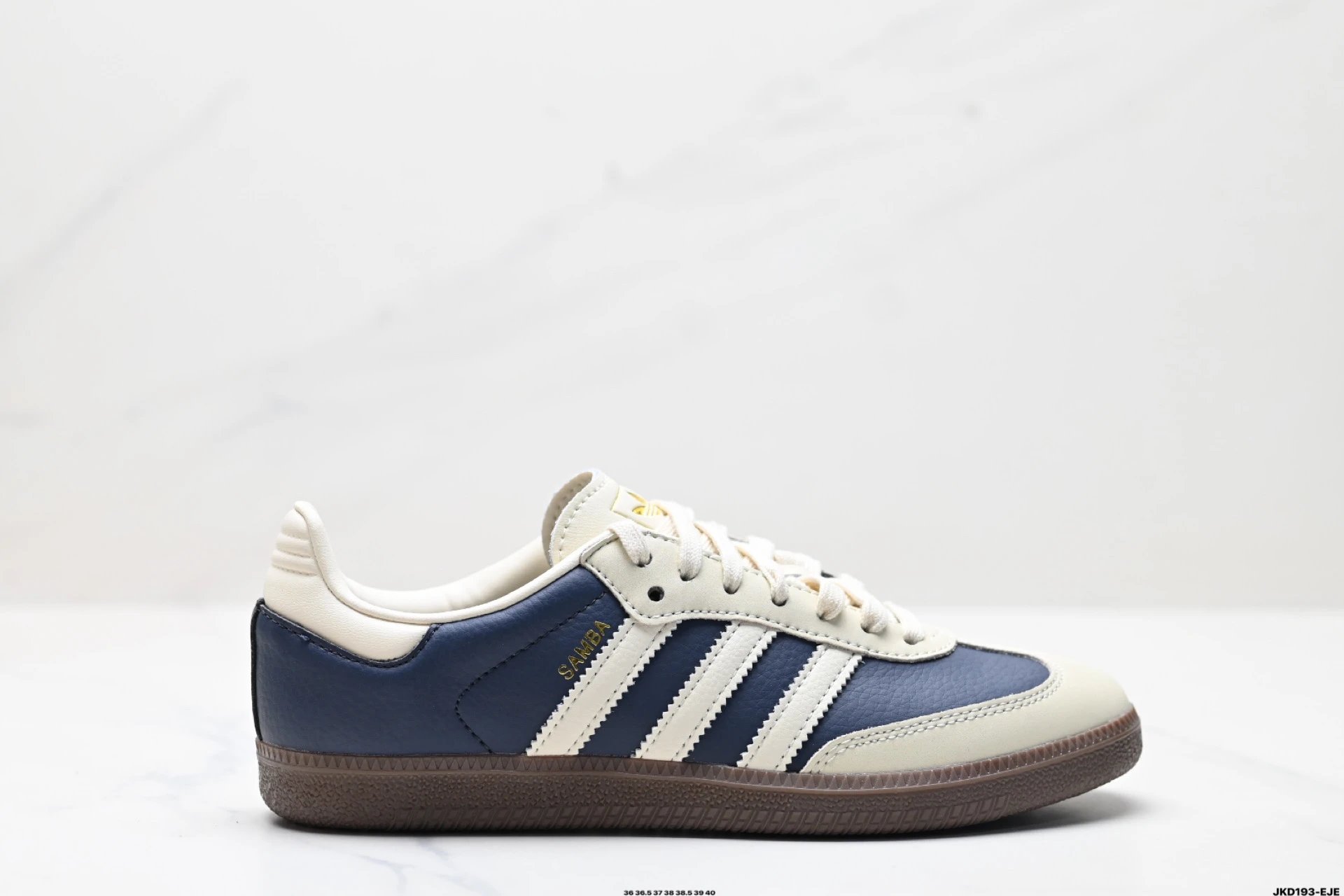 Adidas Samba Navy Cream Low Top Gum Sole Sneakers