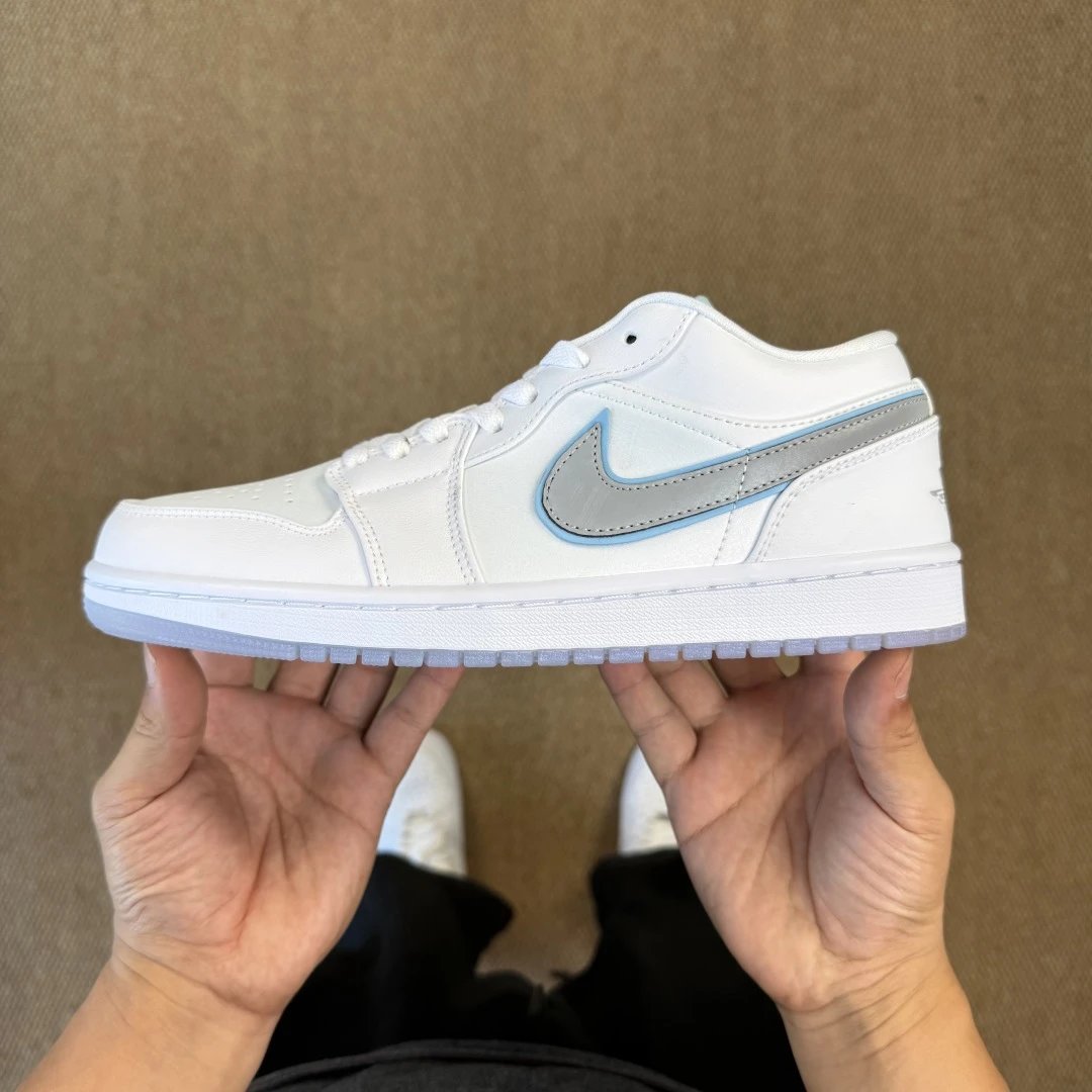 Nike Air Jordan 1 Low White Grey Ice Blue Sneakers