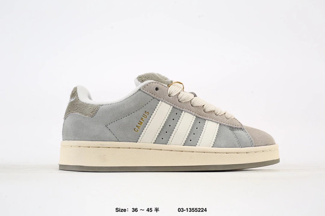 Adidas Campus Gray Beige Suede Low-Top Sneakers