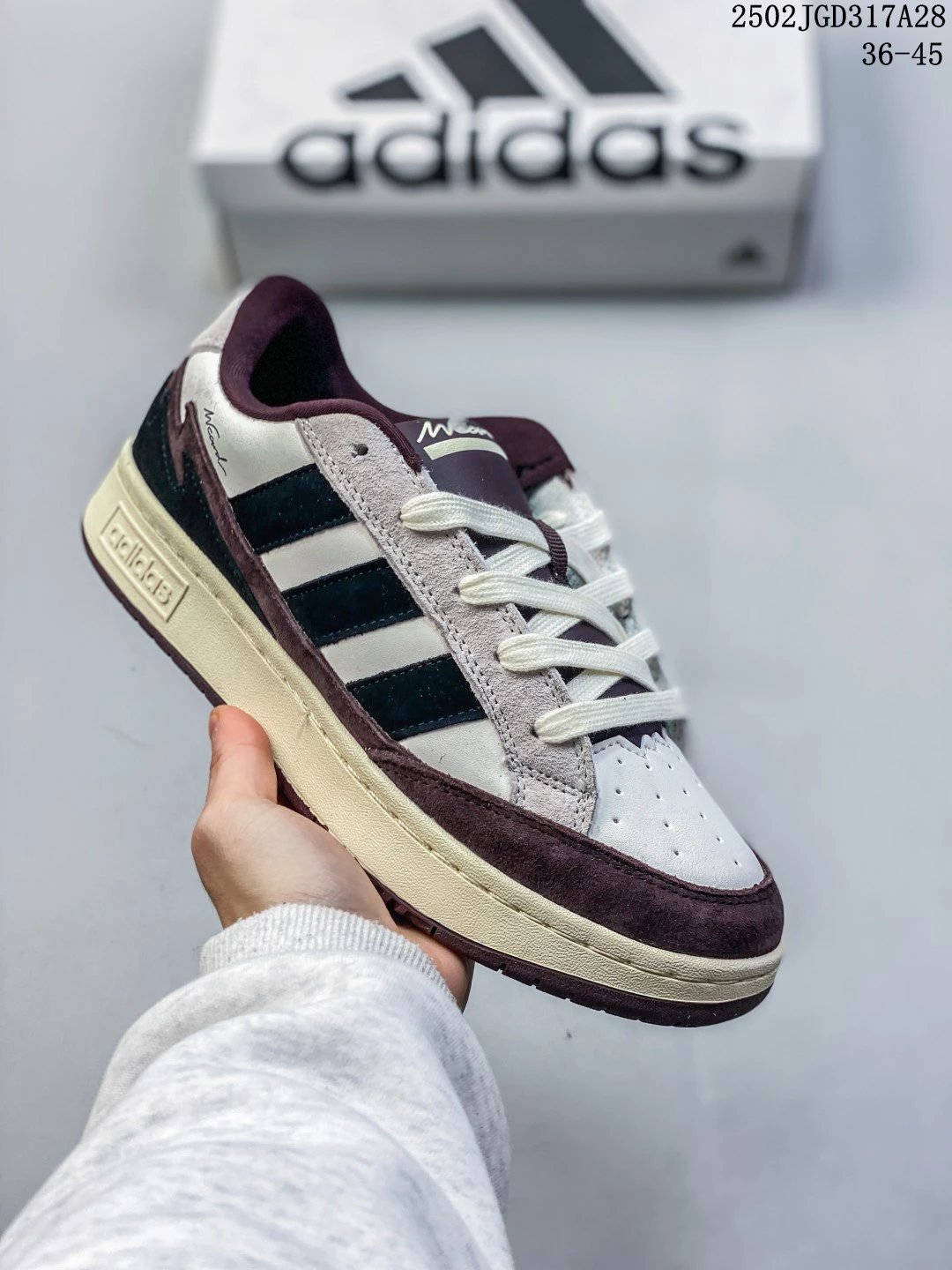 Adidas Campus Burgundy Gray White Low Top Sneakers