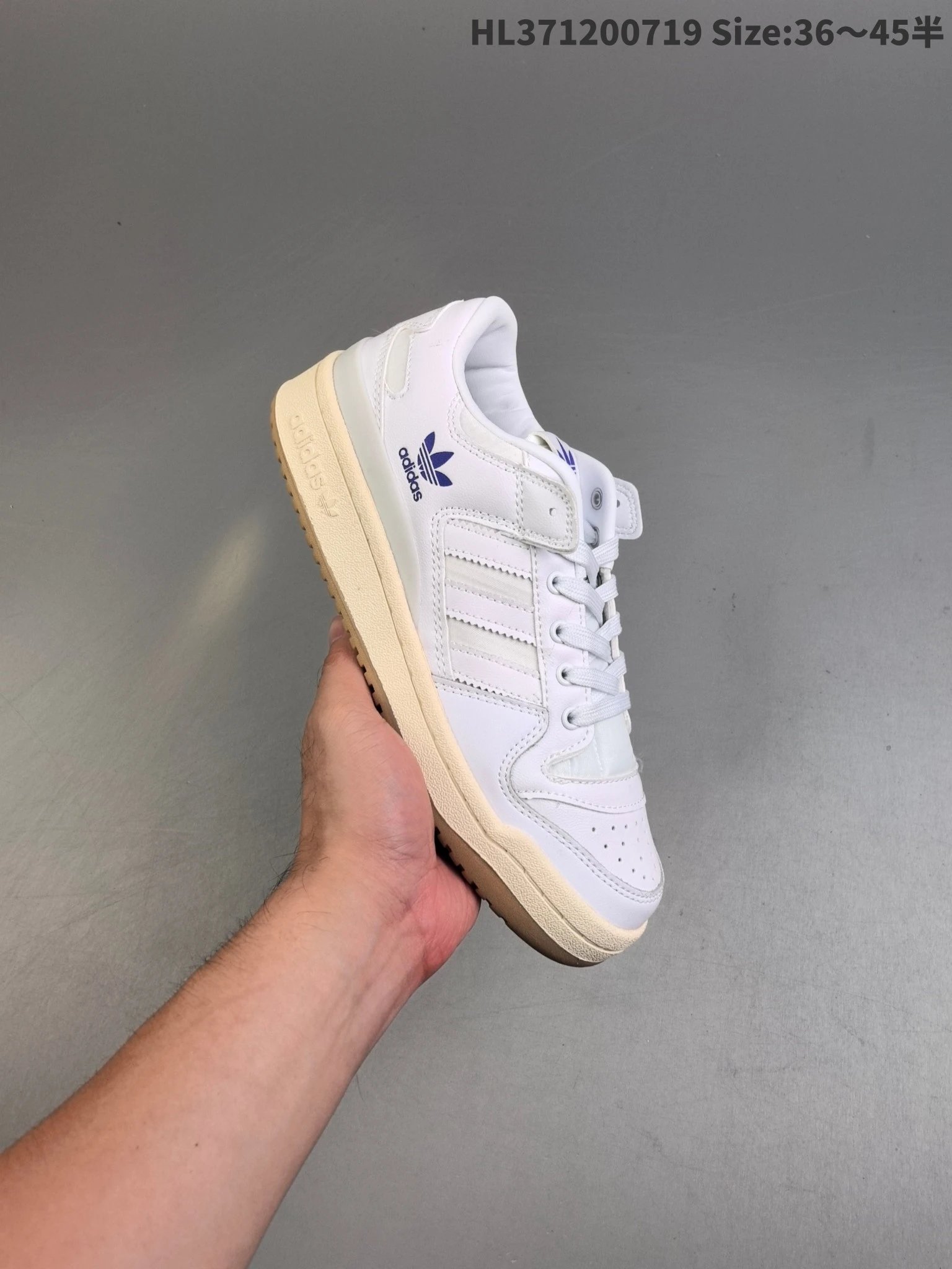 Adidas Retro White Blue Low-Top Gum Sole Sneakers