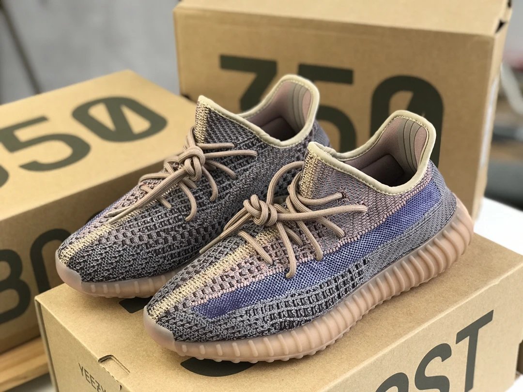 Yeezy Boost 350 V2 Grey Pink Blue Primeknit Sneakers