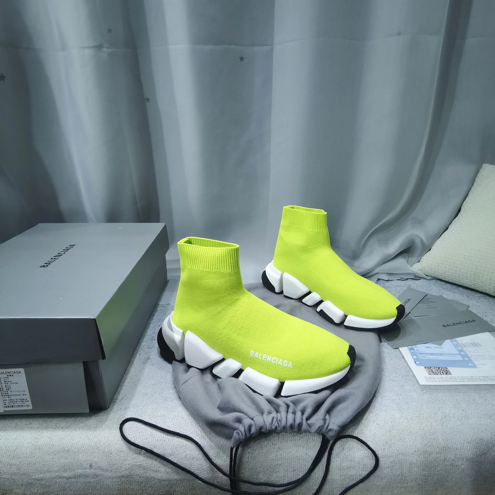 Balenciaga Neon Green Speed Sock Sneakers