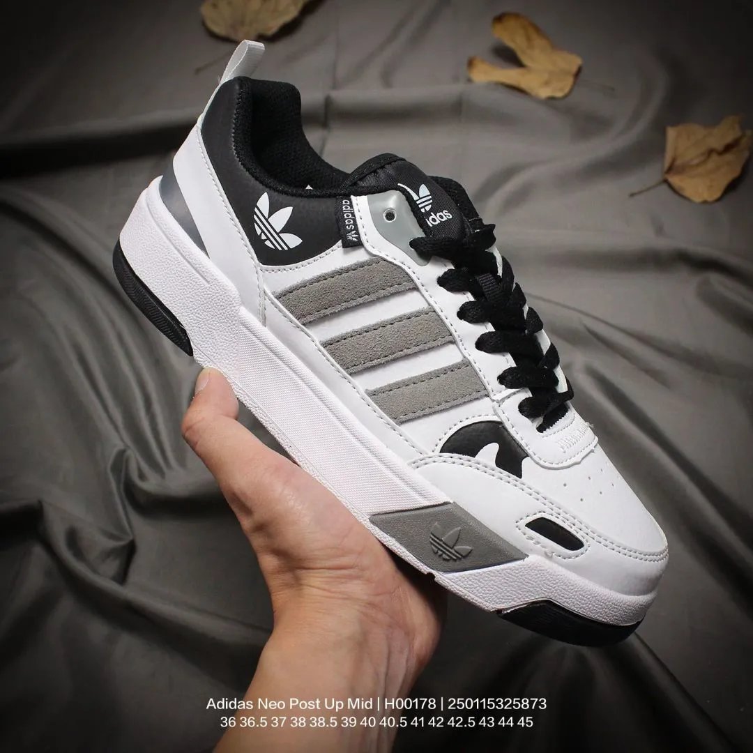 Adidas Neo Post Up Mid White Grey Basketball Sneakers