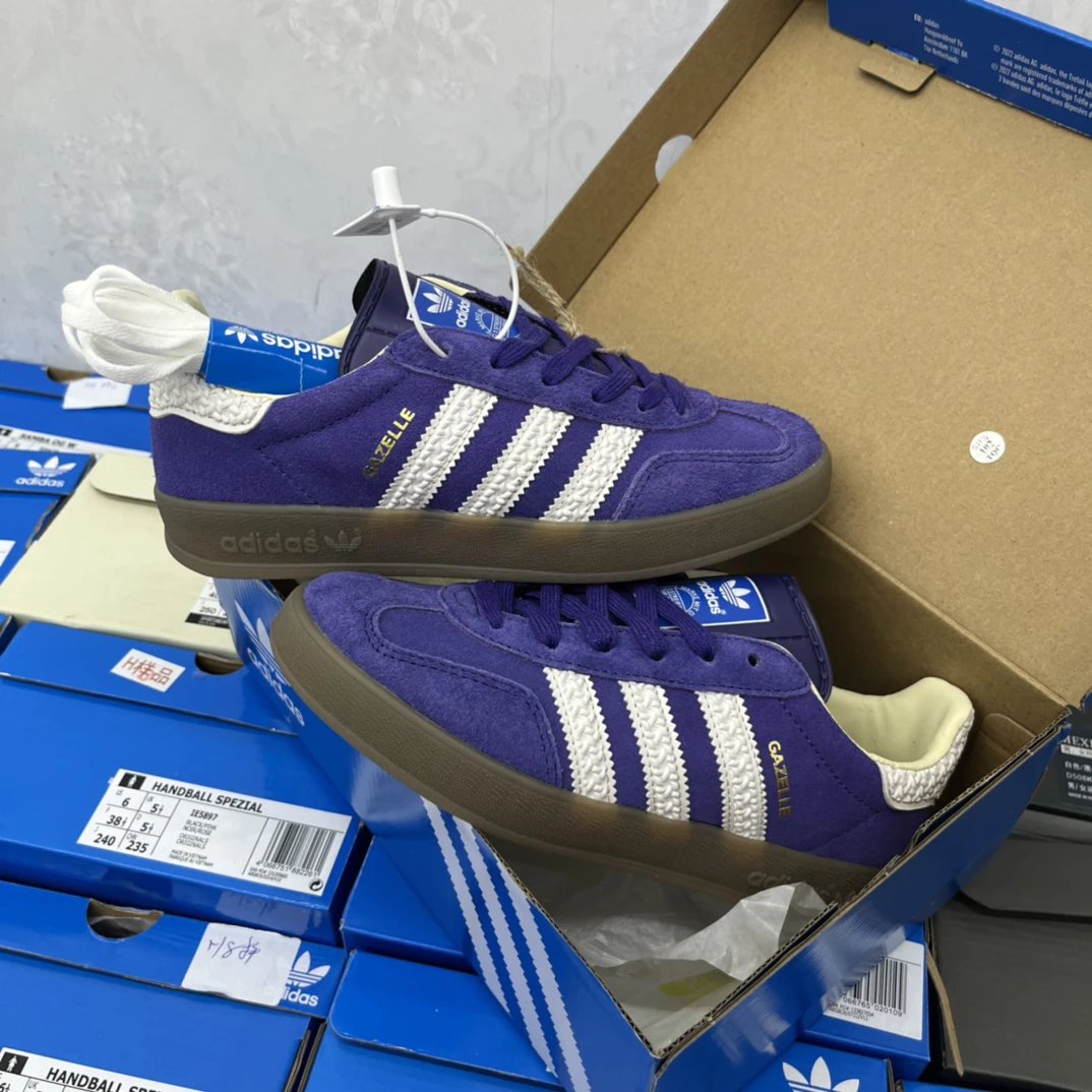 Adidas Gazelle Purple Suede Gum Sole Sneakers