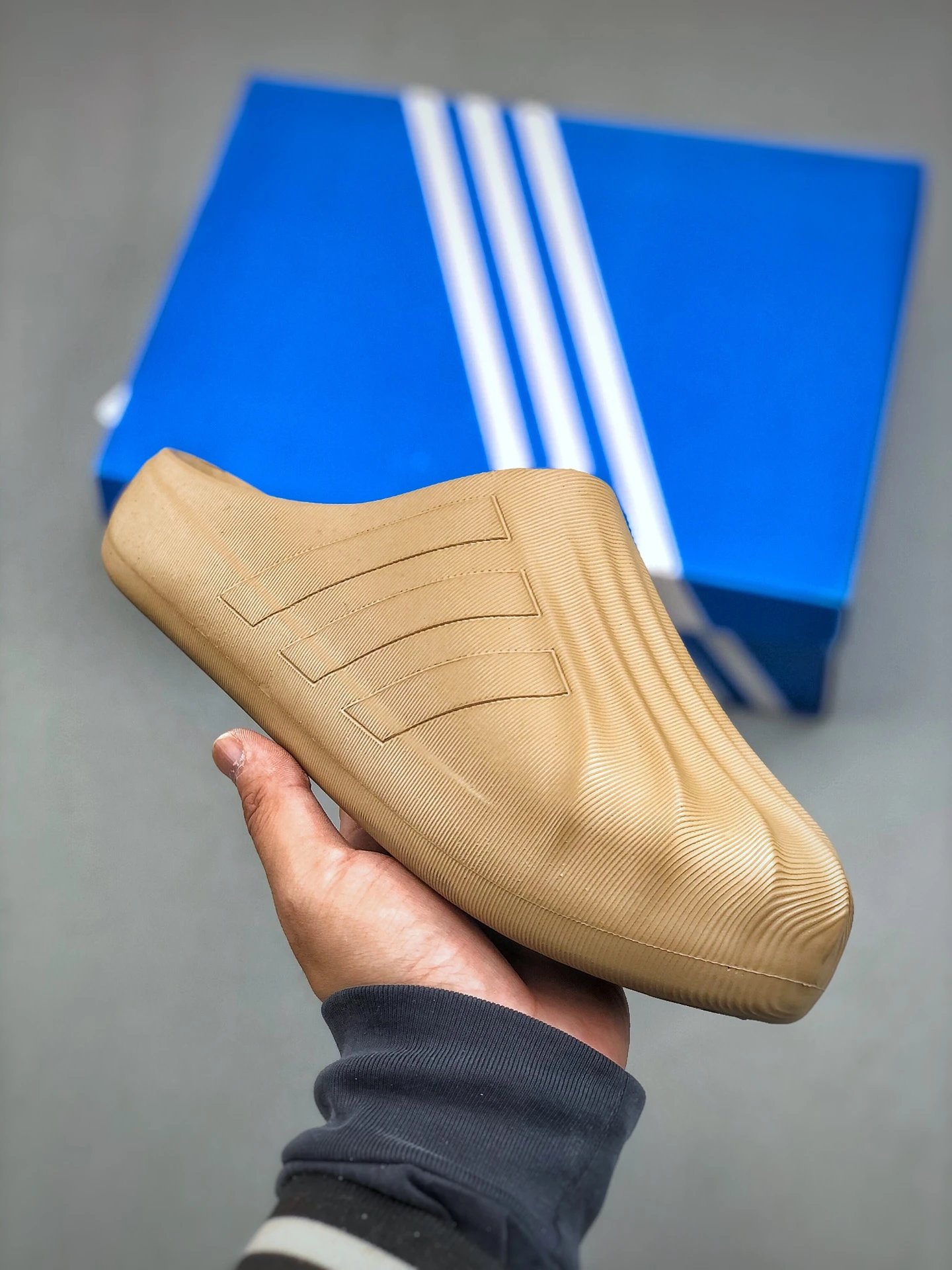Adidas Khaki 3-Stripe EVA Slip-On Clogs Sandals