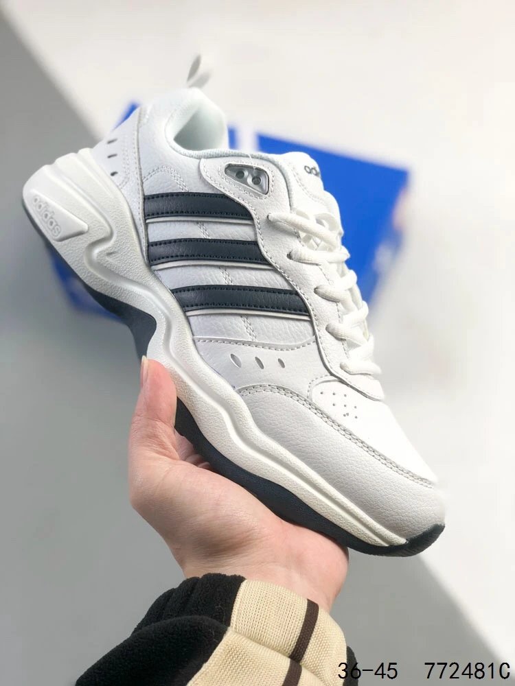 Adidas 90s Retro Leather White Black Dad Sneakers