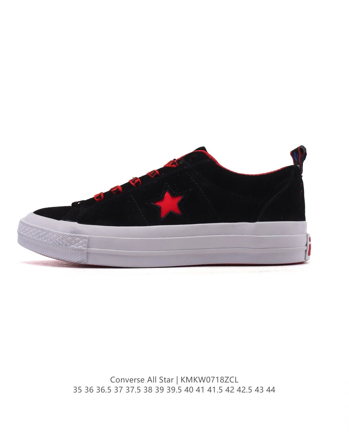Converse All Star Black Red Low Top Platform Sneakers