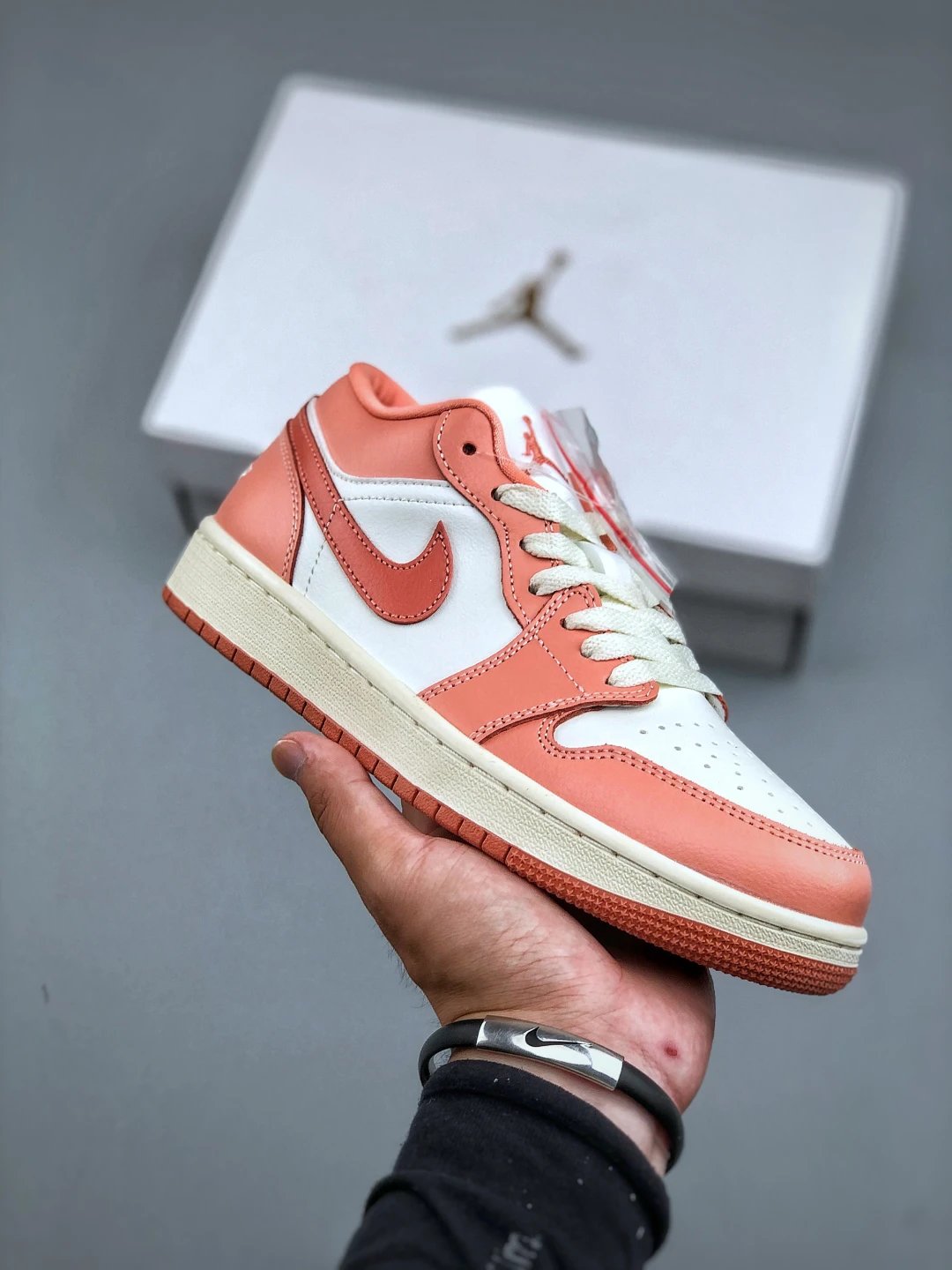 Air Jordan 1 Low Coral Pink White Sneakers