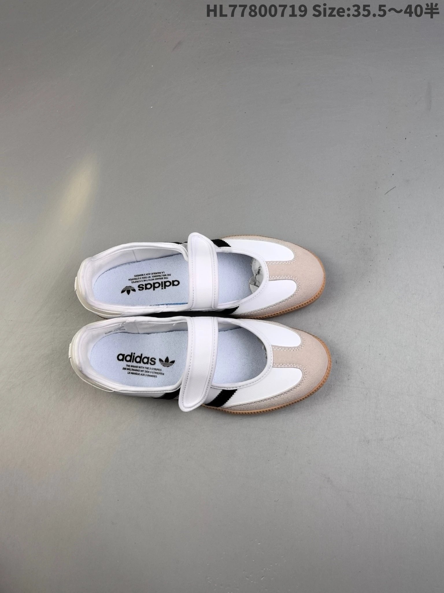 Adidas White Three-Stripe Mary Jane Skate Sneakers
