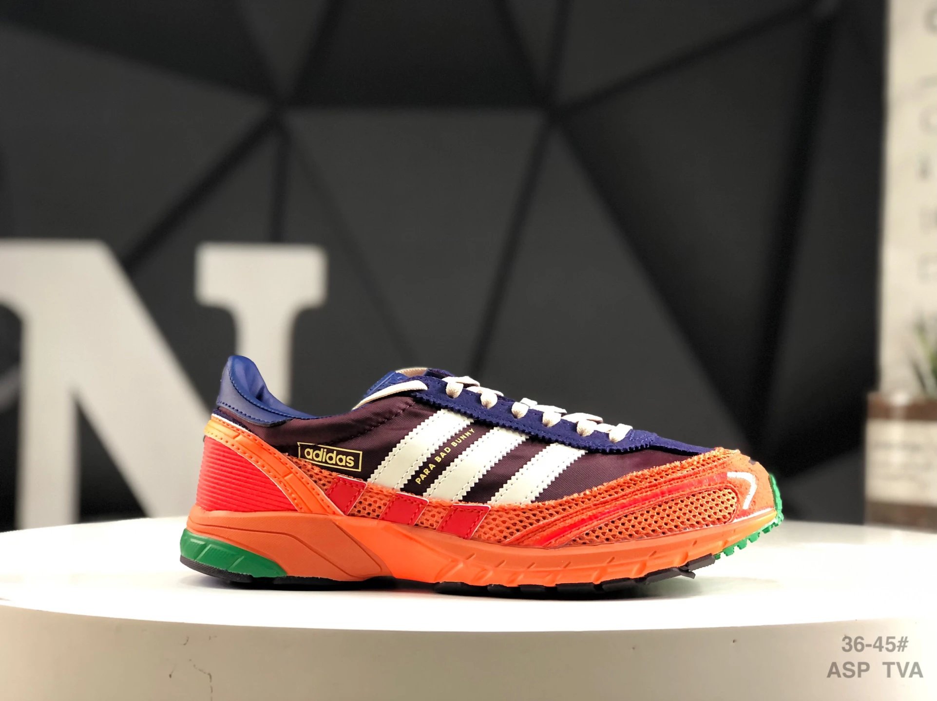 Adidas Bad Bunny Orange Purple 3-Stripes Running Shoes