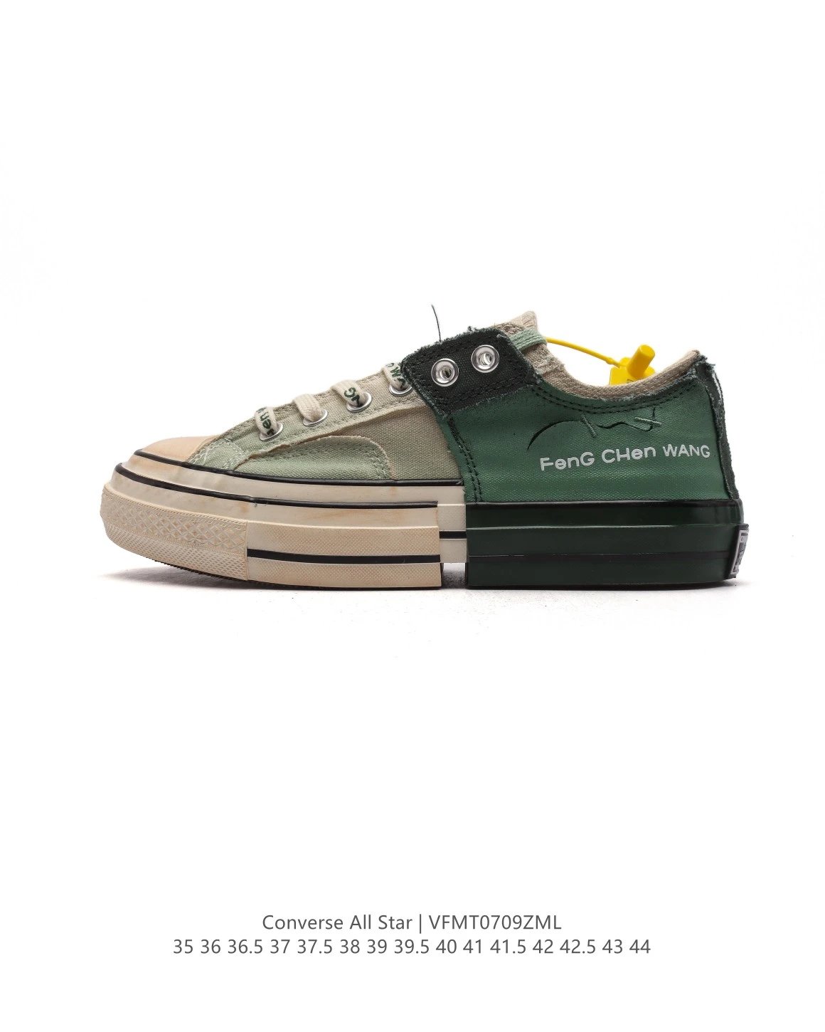 Converse All Star Feng Chen Wang Green Patchwork Shoes