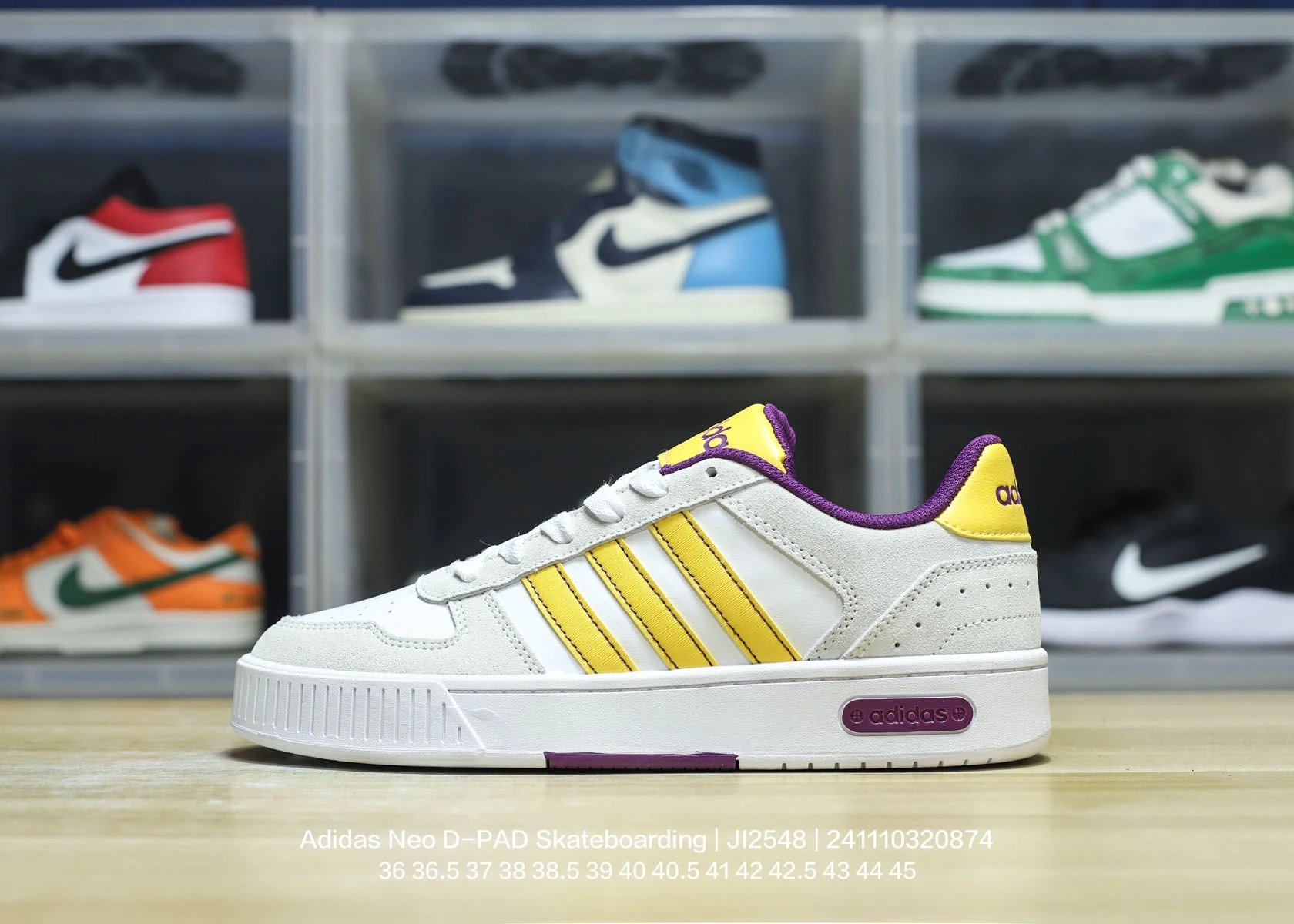 Adidas Neo D-PAD White Yellow Suede Skate Sneakers