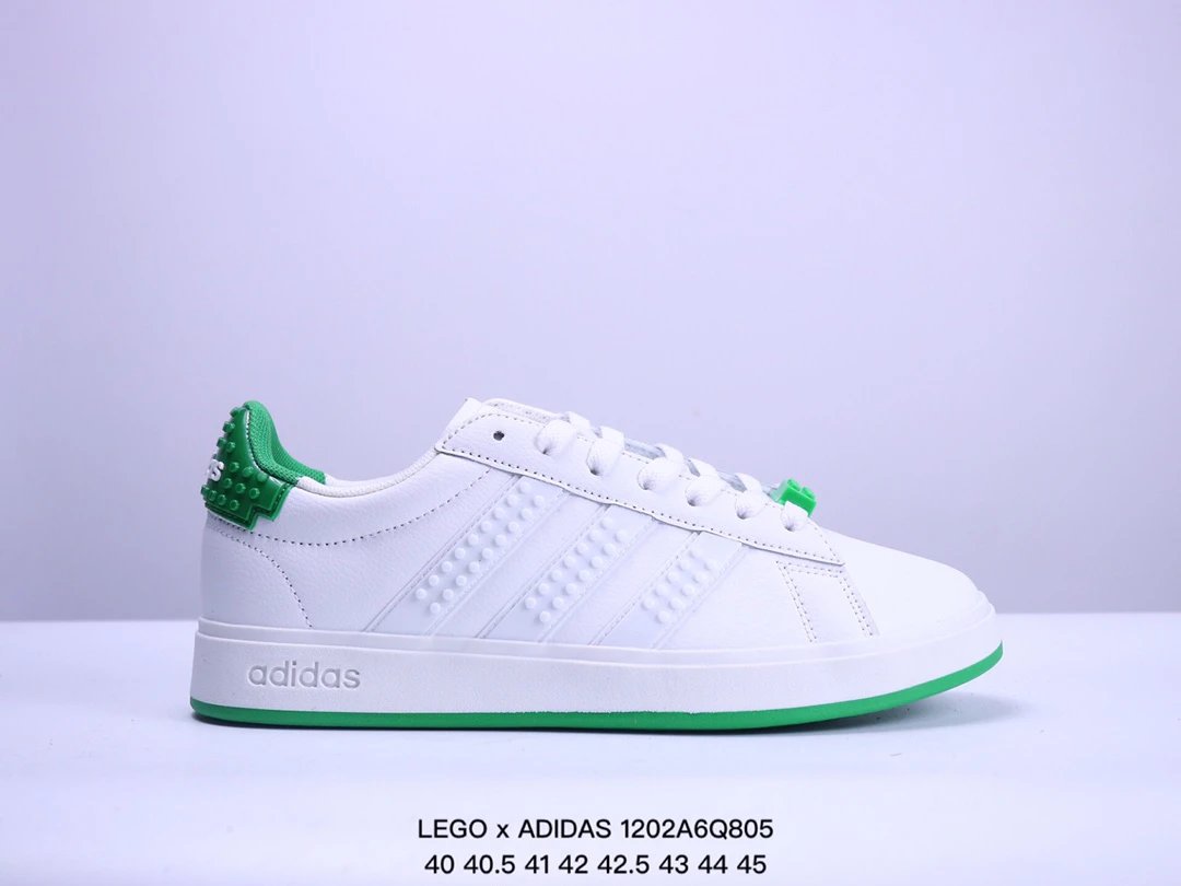 Adidas x LEGO White Green Low Top Leather Sneakers