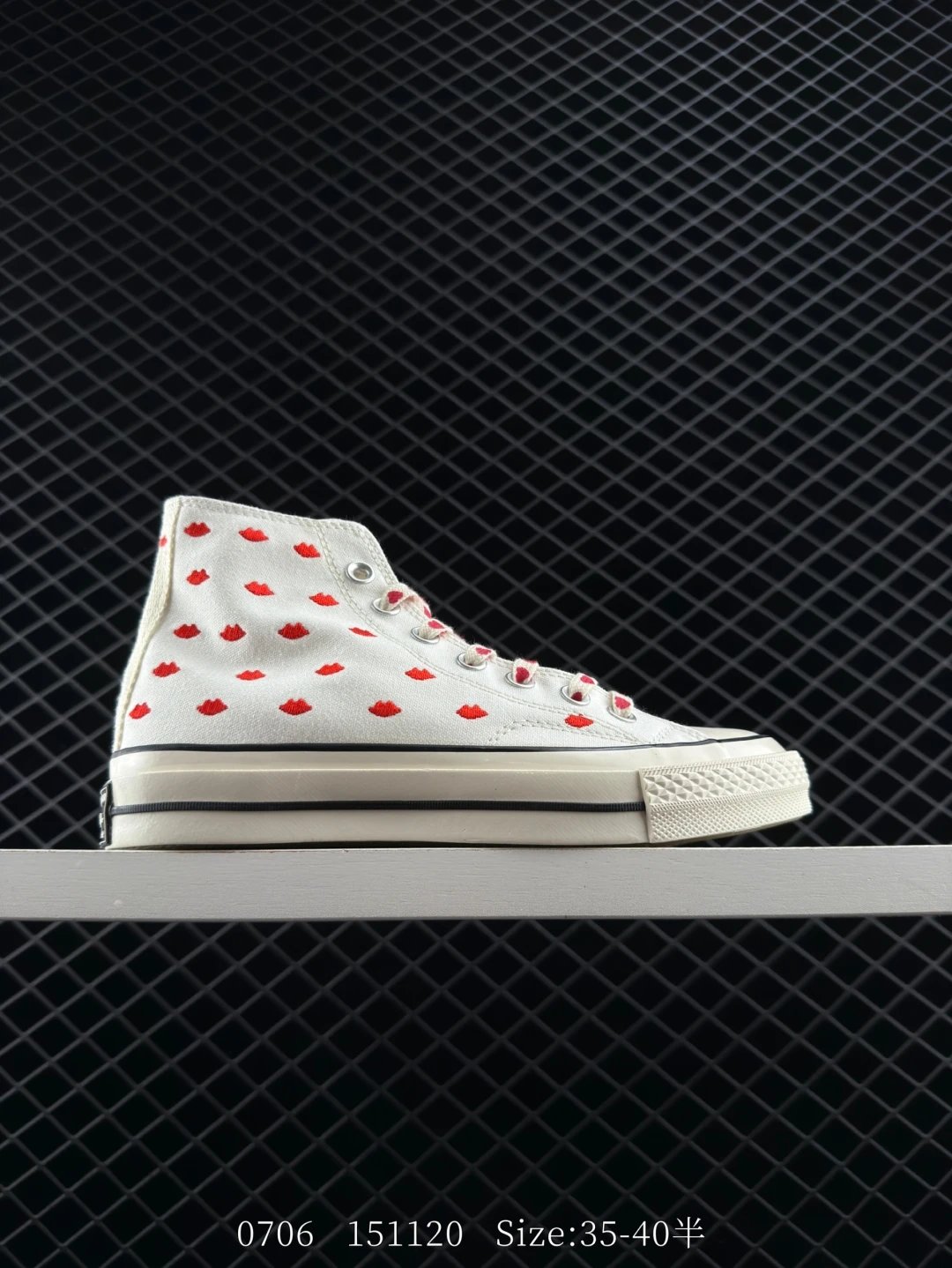 Converse All Star White Heart Platform High Top Sneakers