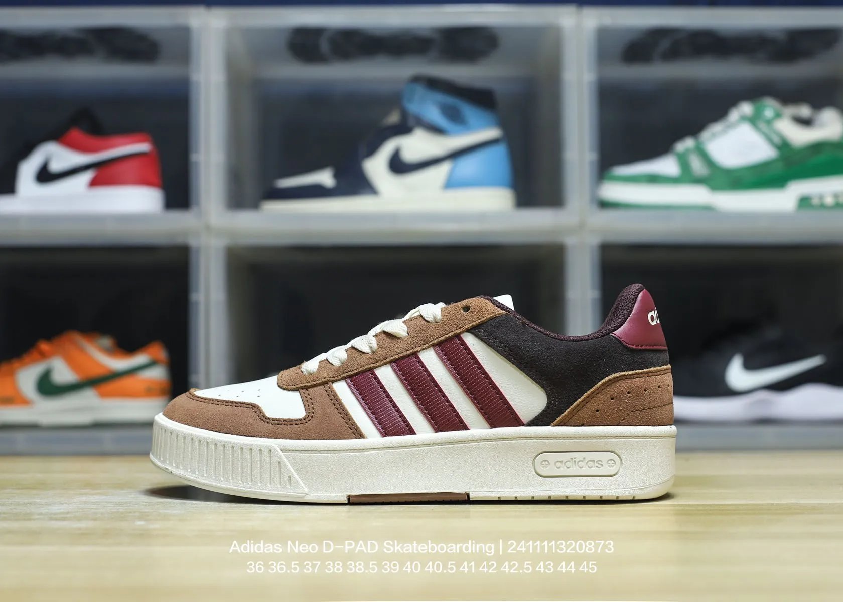 Adidas Neo D-PAD Brown Burgundy Suede Skate Shoes