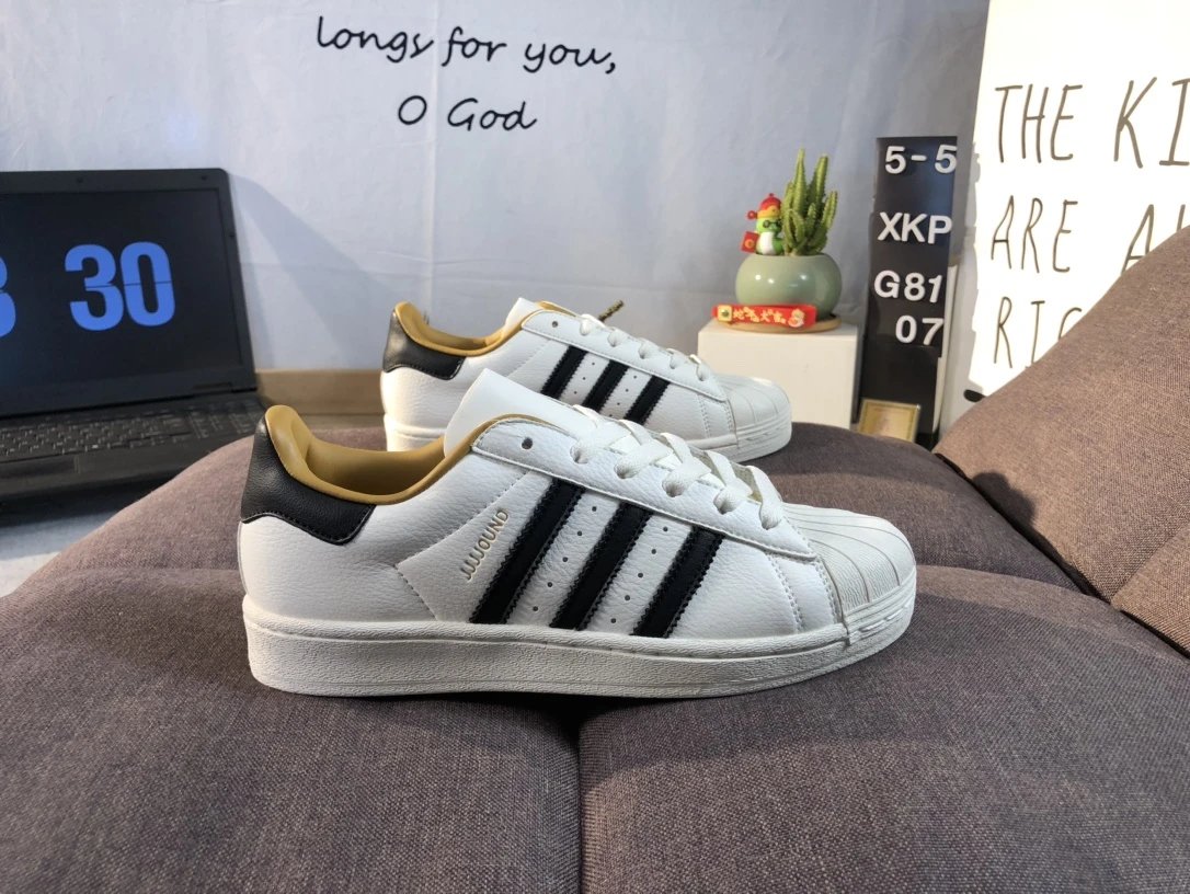 Adidas Superstar White Black Stripe Shell Toe Sneakers