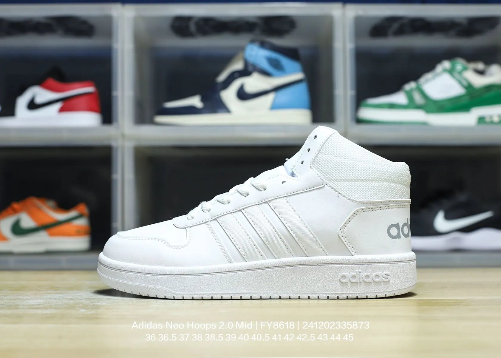 Adidas Neo Hoops 2.0 Mid White High-Top Sneakers