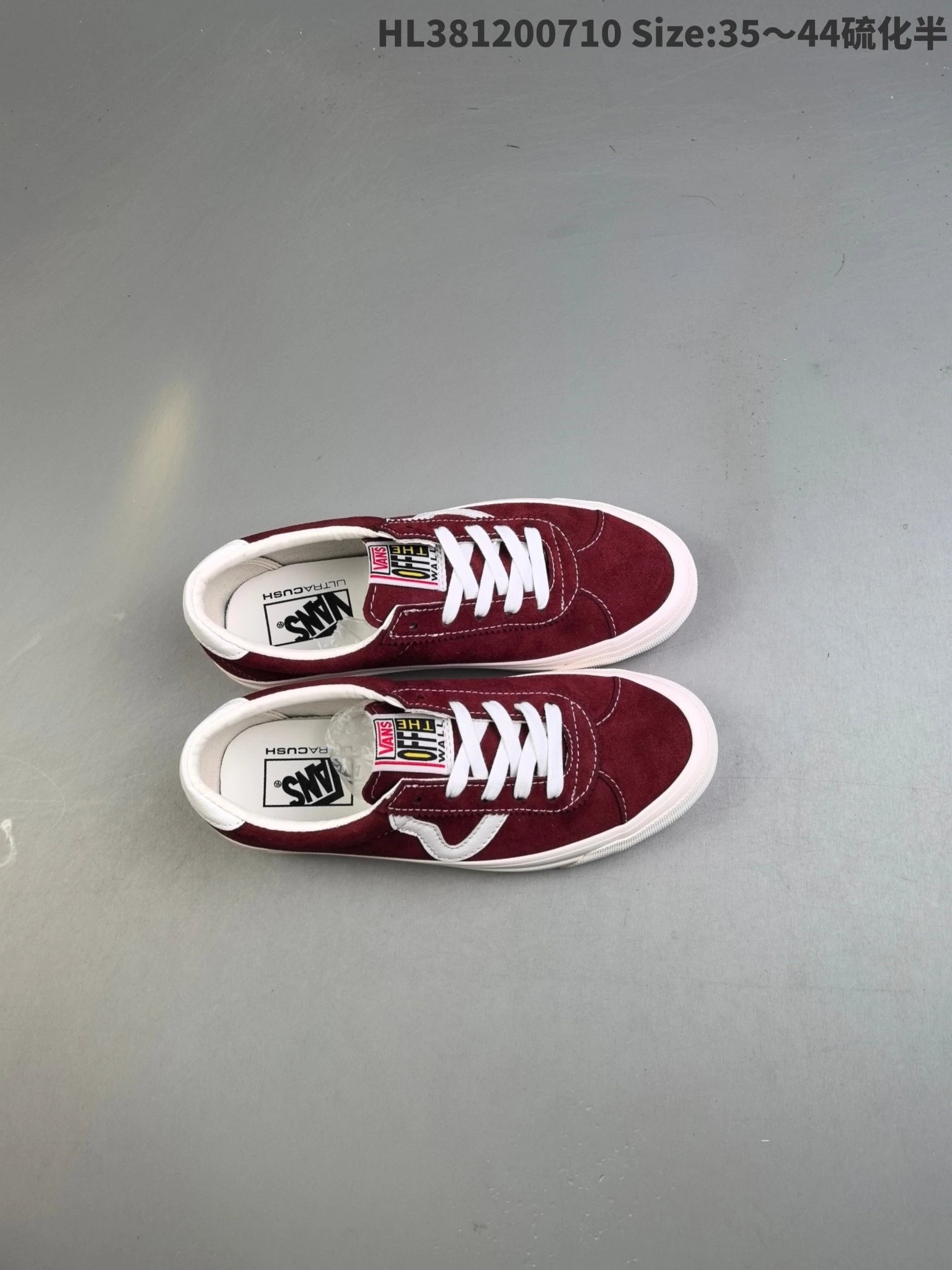 Vans Old Skool Burgundy White Suede Low Top Skate Shoes