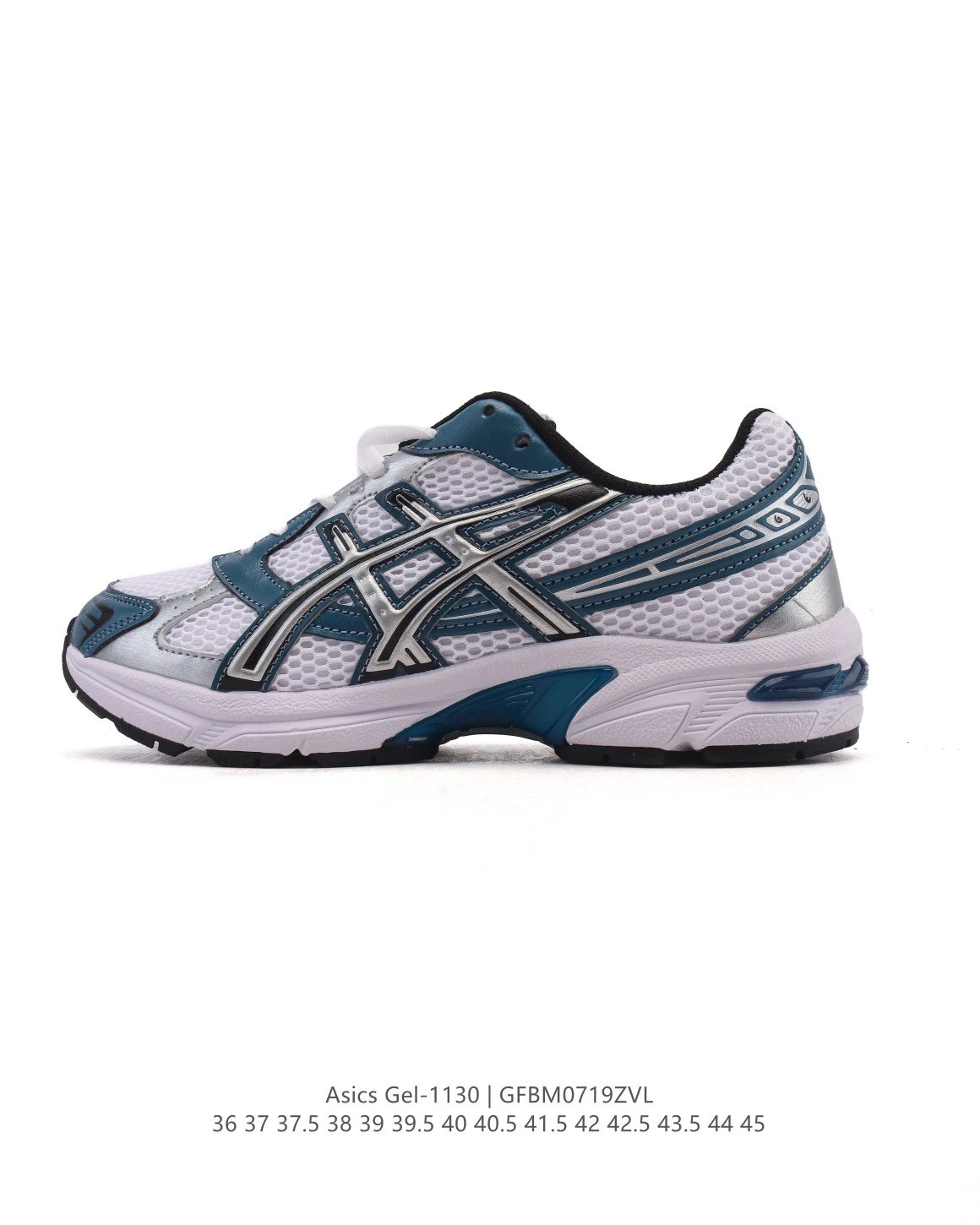 Asics Gel-1130 White Silver Blue Retro Running Sneakers