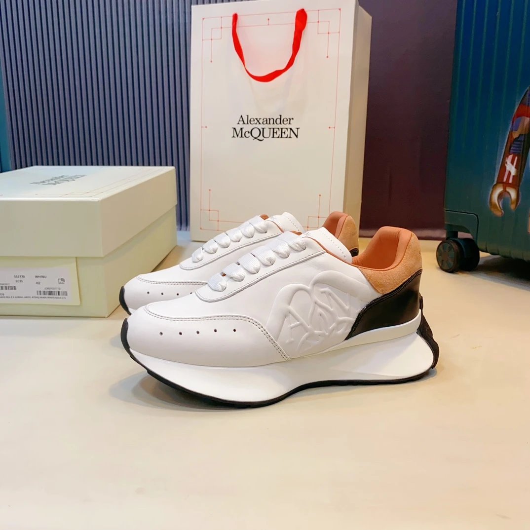 Alexander McQueen White Oversized Runner Leather Sneakers
