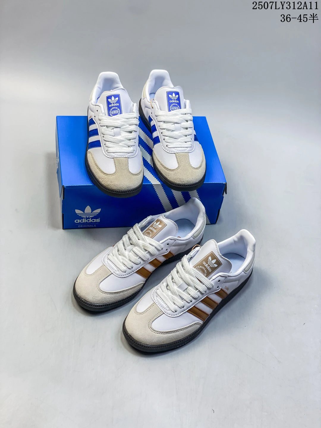 Adidas Originals Samba White Brown Low-Top Sneakers