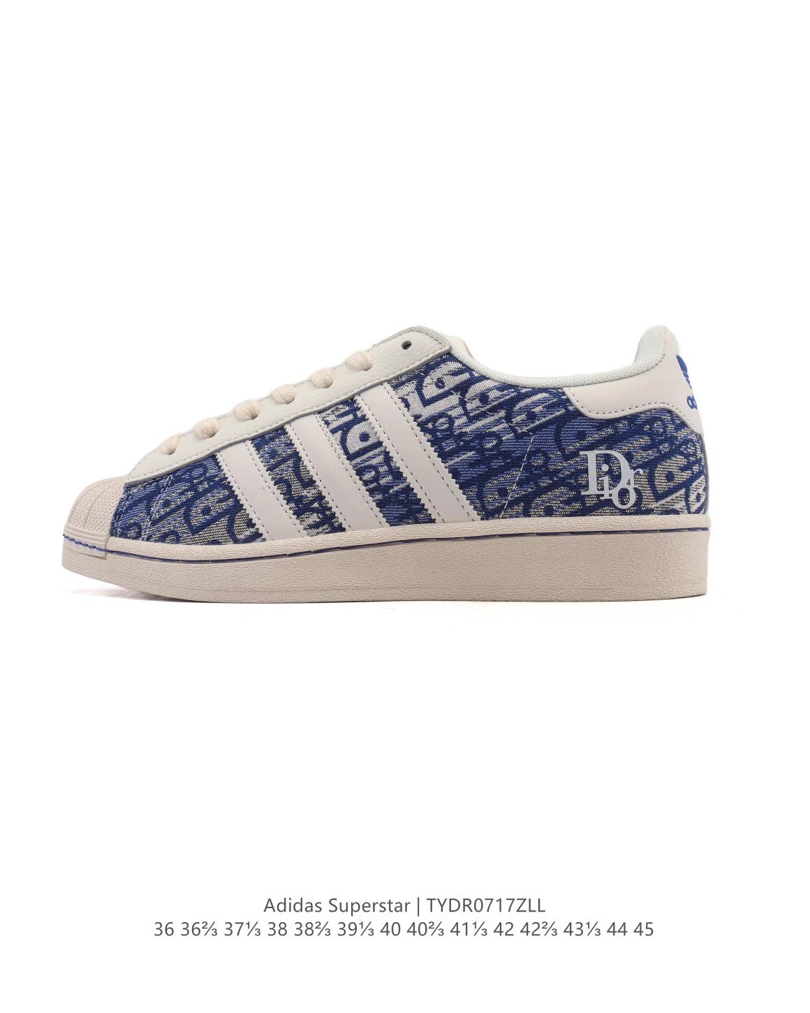 Adidas Superstar Dior Oblique Blue Beige Shell Toe Shoes