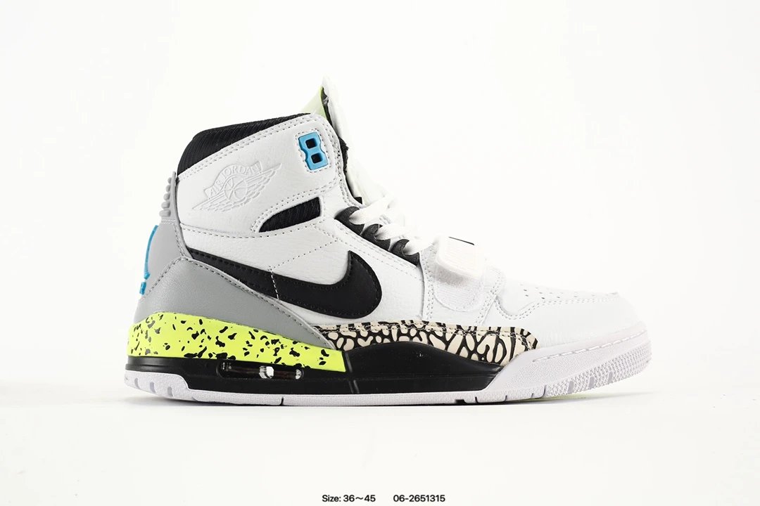 Air Jordan Legacy 312 White Black Neon Green Sneakers