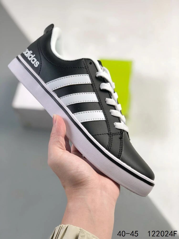 Adidas Black White 3-Stripe Low Top Skate Sneakers