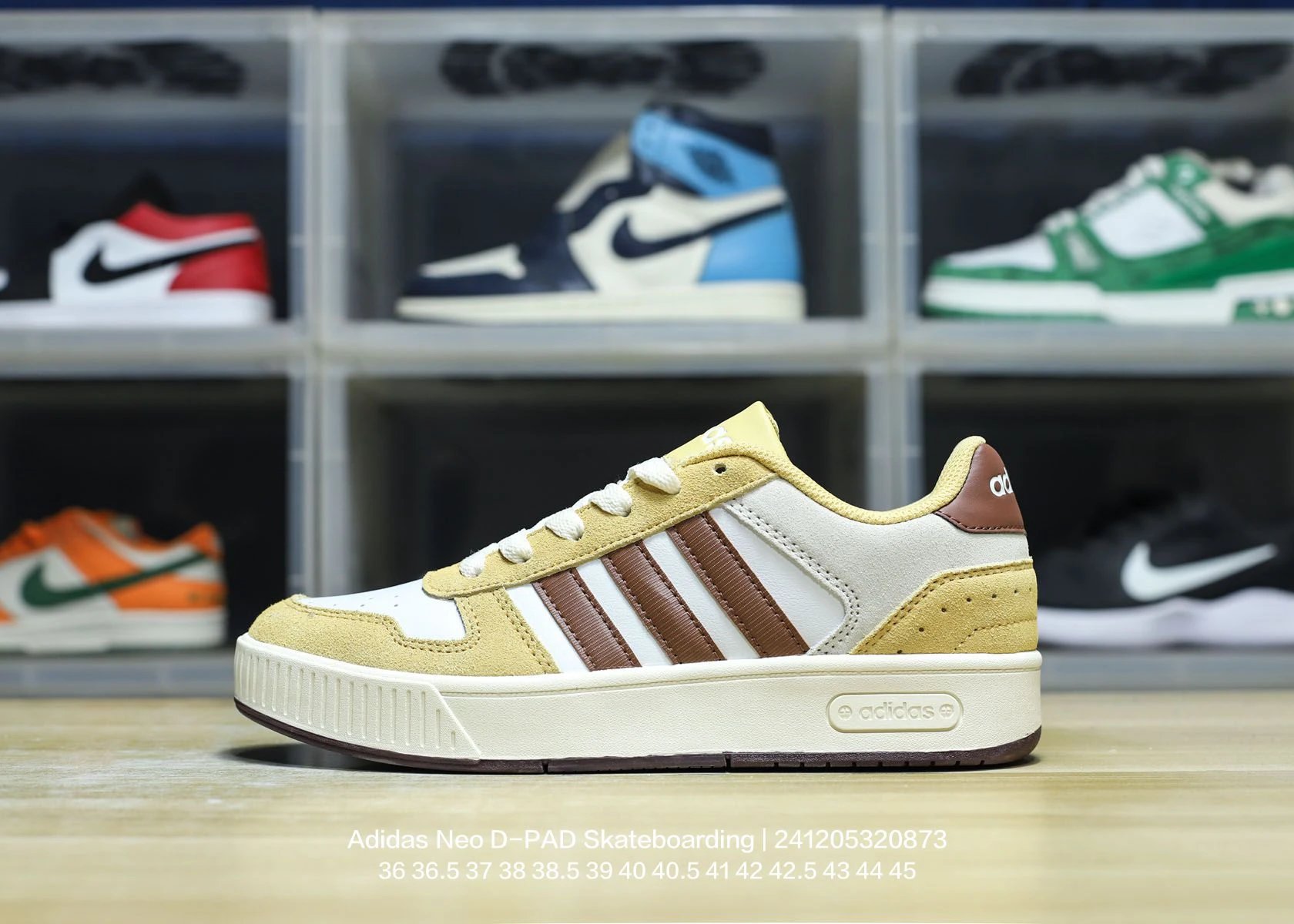 Adidas Neo D-PAD Beige Brown Suede Skate Shoes