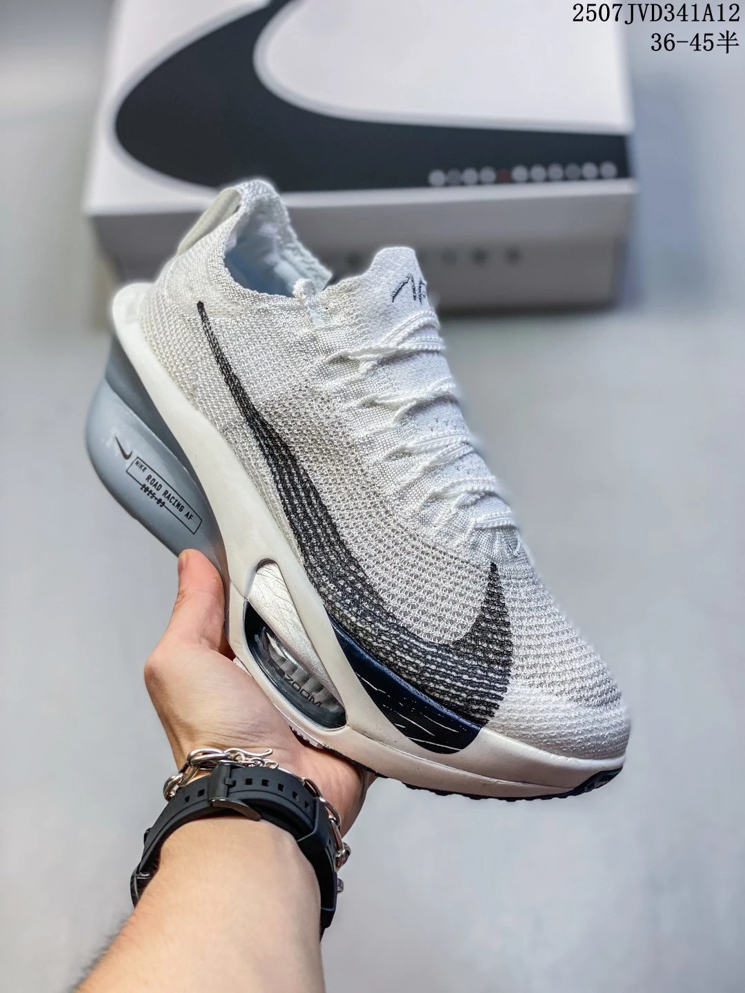 Nike Air Zoom Gray White Knit Running Shoes
