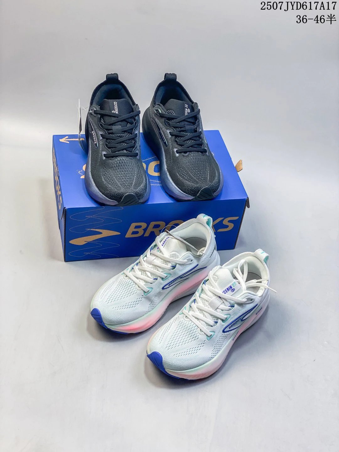 Brooks Blue Pink Gradient Mesh Cushioned Running Sneakers